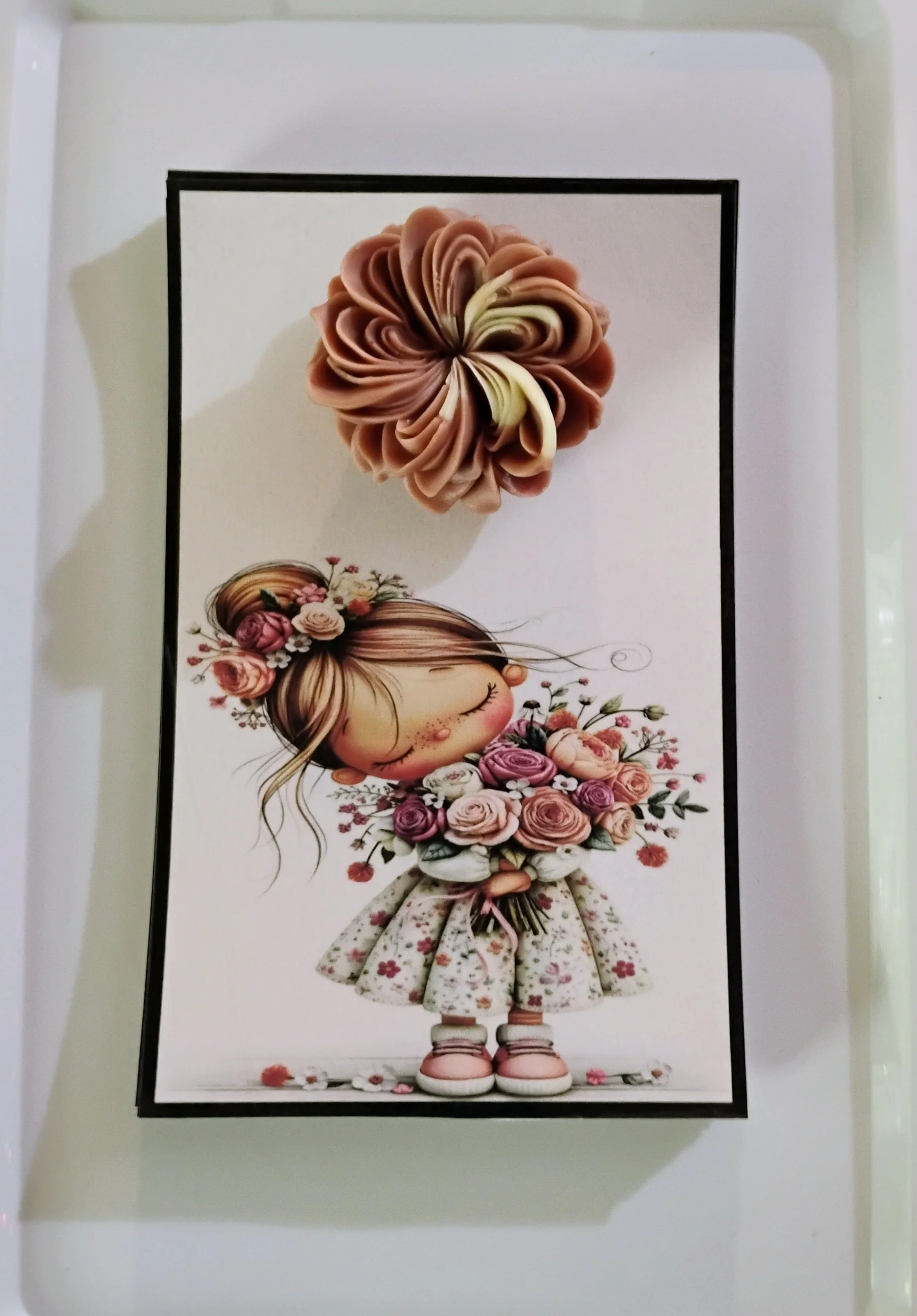 Daisy Girl Dress Burning Flower Card. Candle or Wax Melt