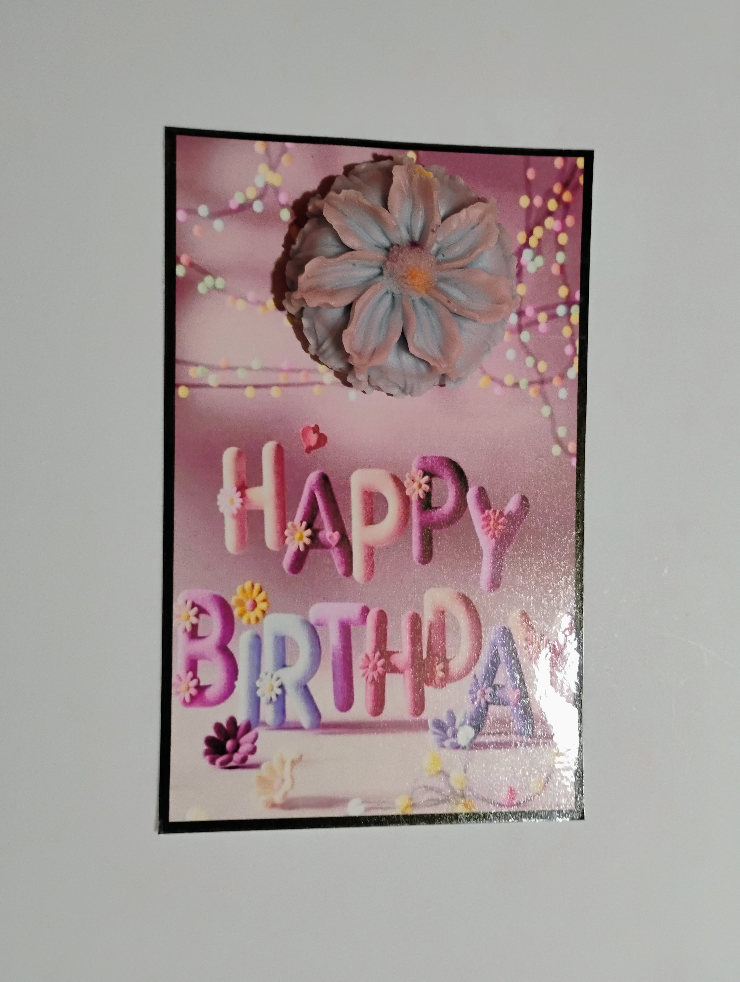 B-day Colorful Lights Burning Flower Card. Candle or Wax Melt