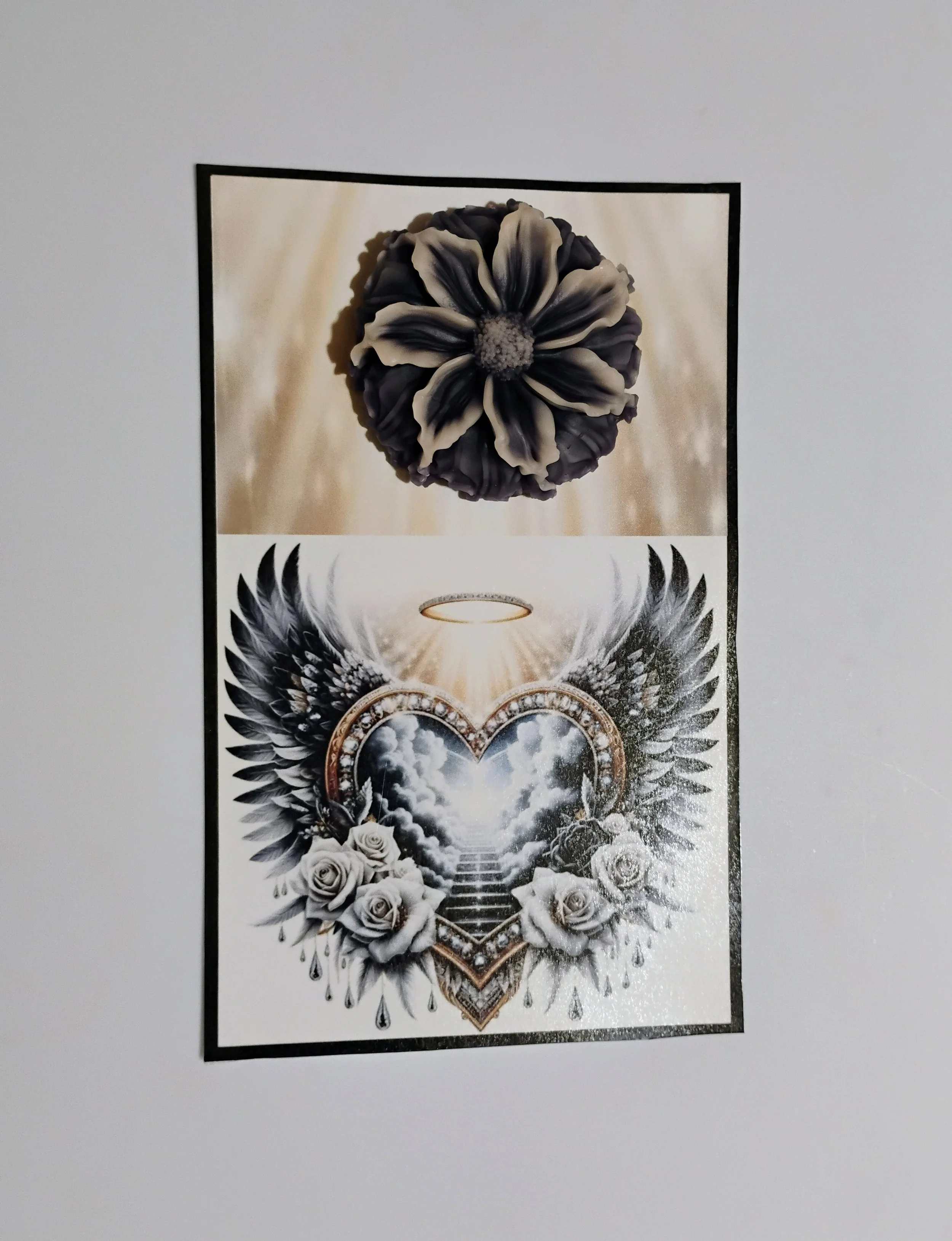 Wings of Heaven Burning Flower Card. Candle or Wax Melt