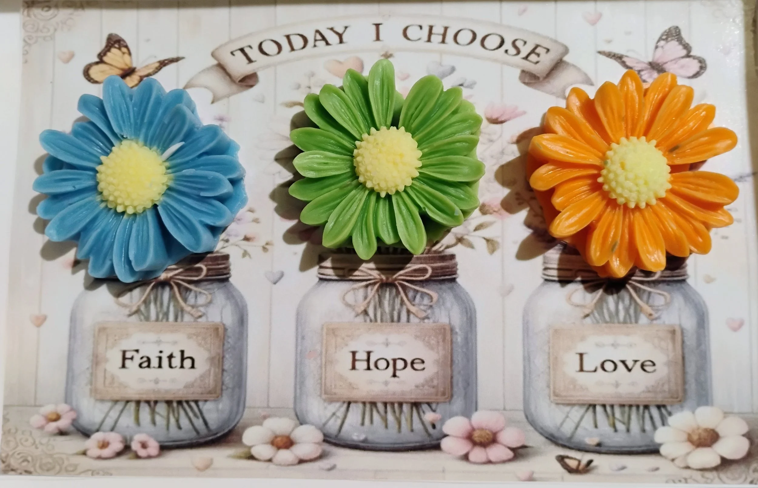 3 Daisies Card w/Candle or Wax Melt