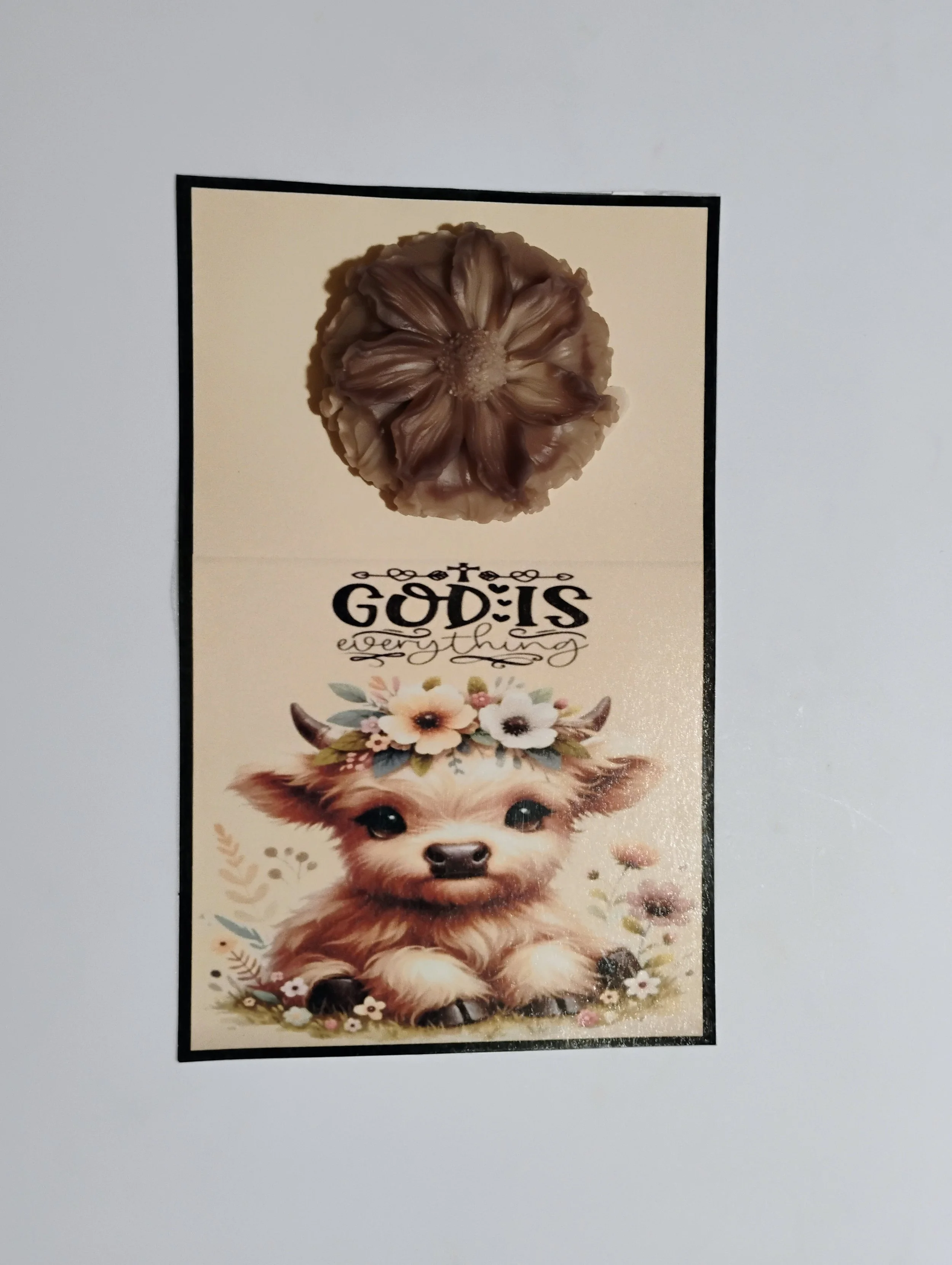 God Is Everything Burning Flower Card. Candle or Wax Melt