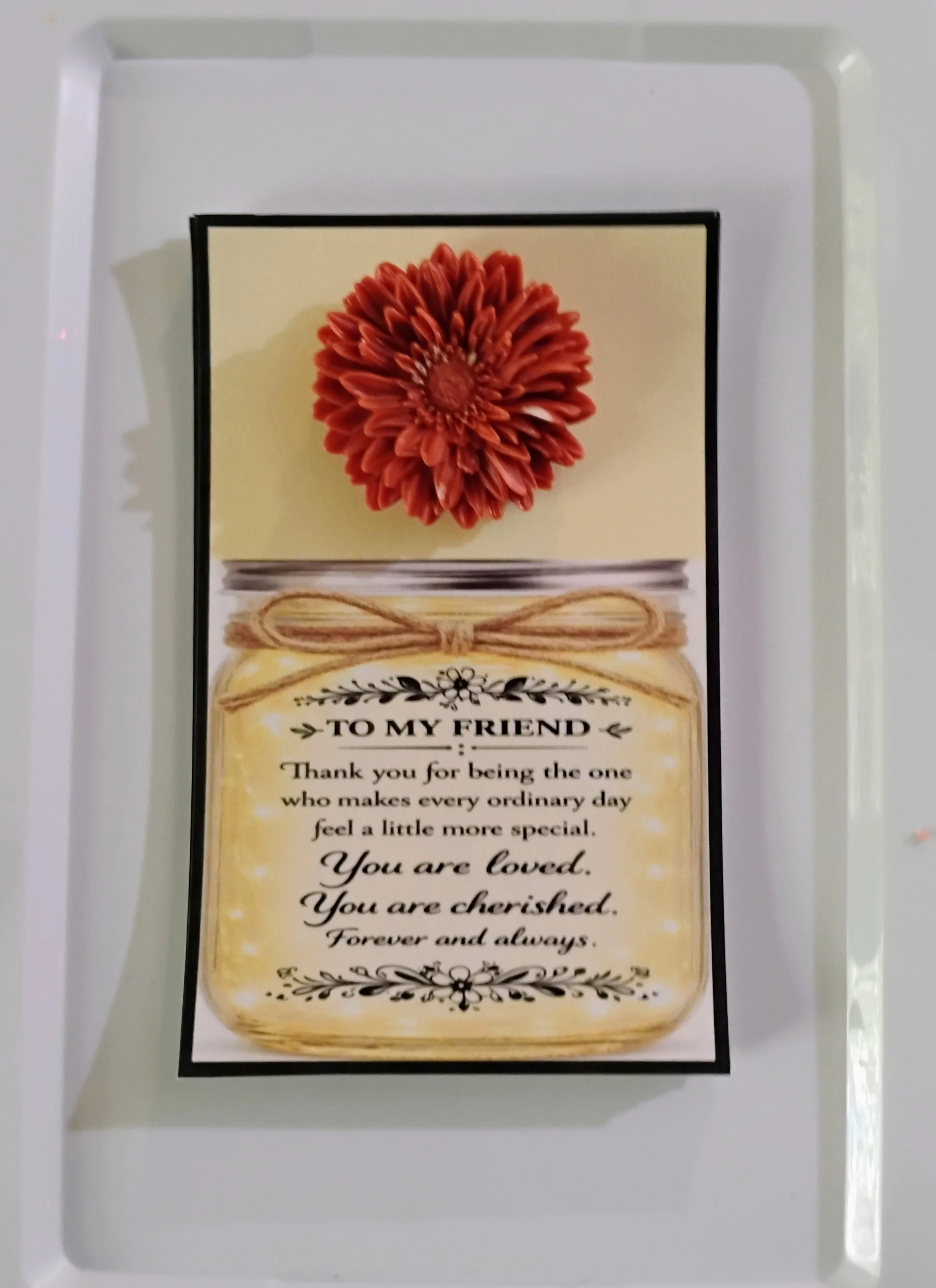 Mason Jar Friend Burning Flower Card. Candle or Wax Melt