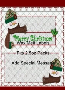 Snowman Christmas Scarf Wax Melt Label