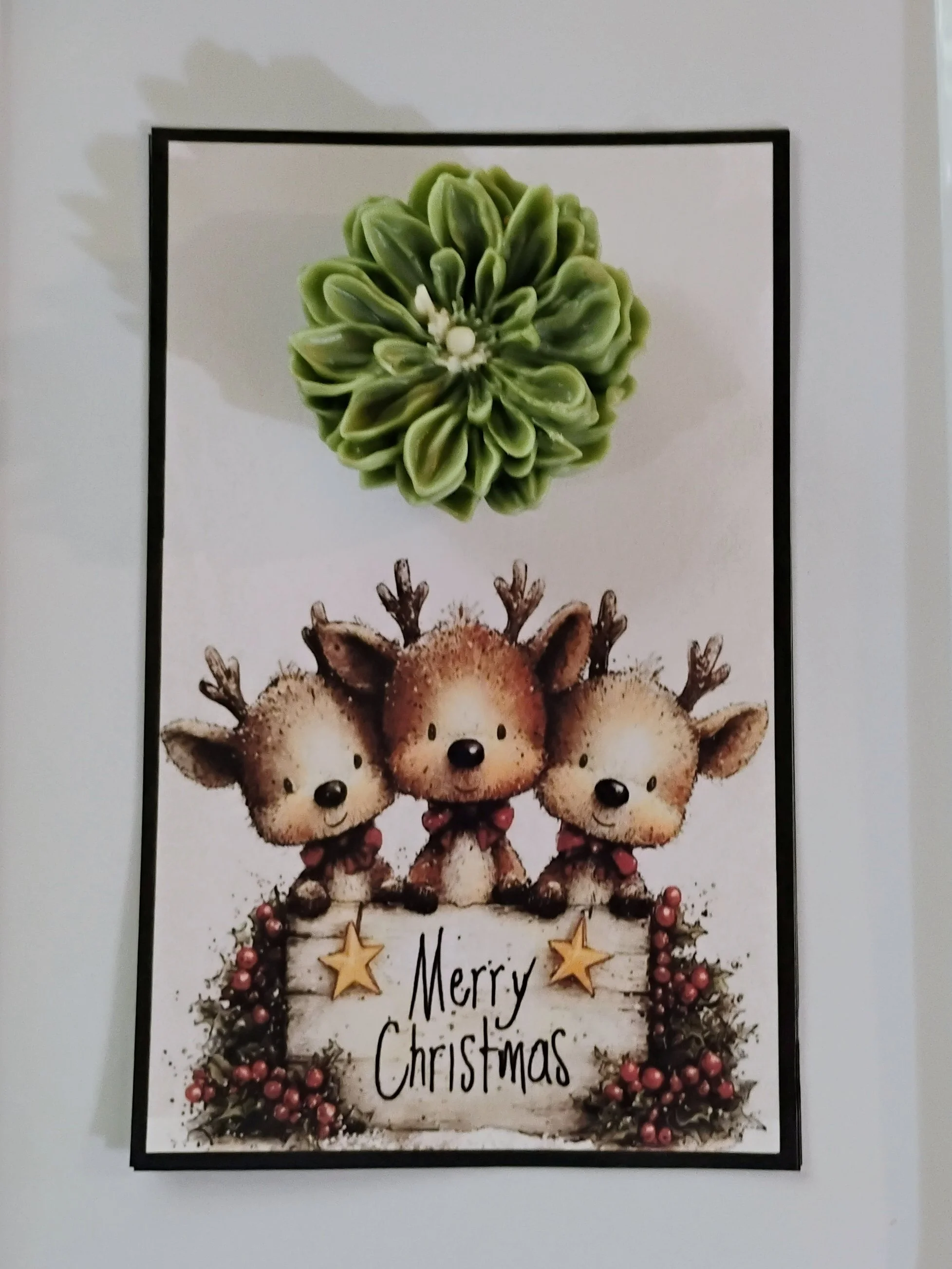 Deer Friends Burning Flower Card. Candle or Wax Melt