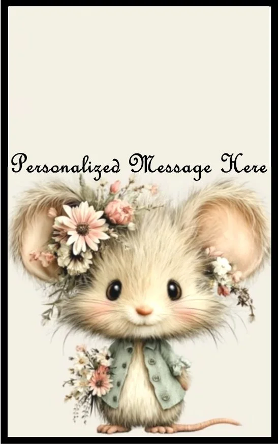 Mousey Smiles Burning Flower Card. Candle or Wax Melt