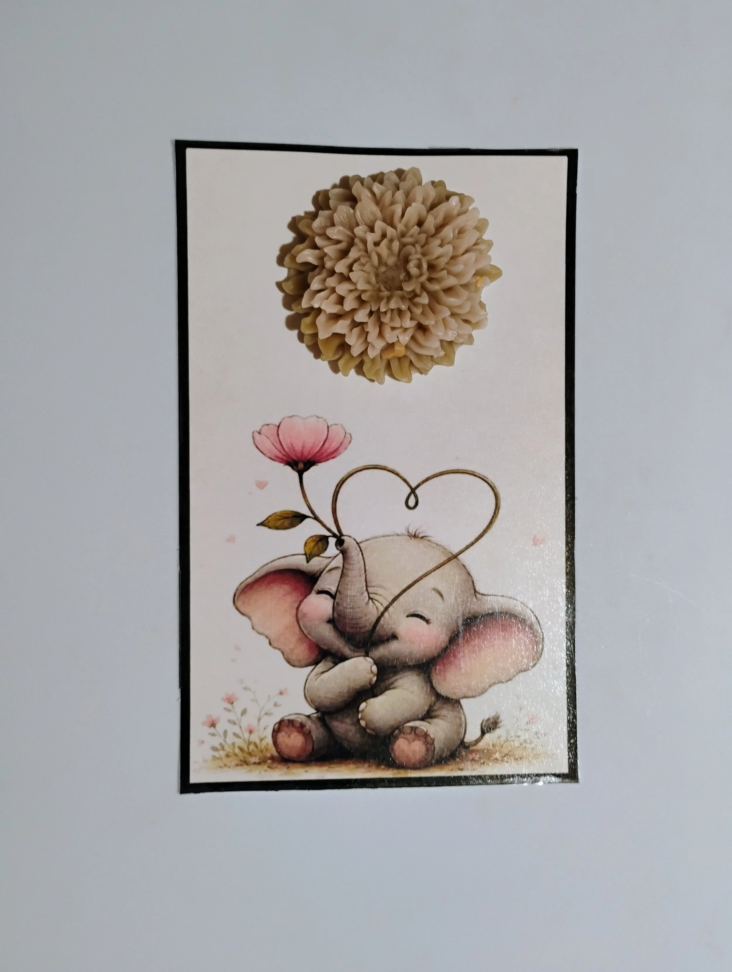 Elephant Heart Burning Flower Card. Candle or Wax Melt