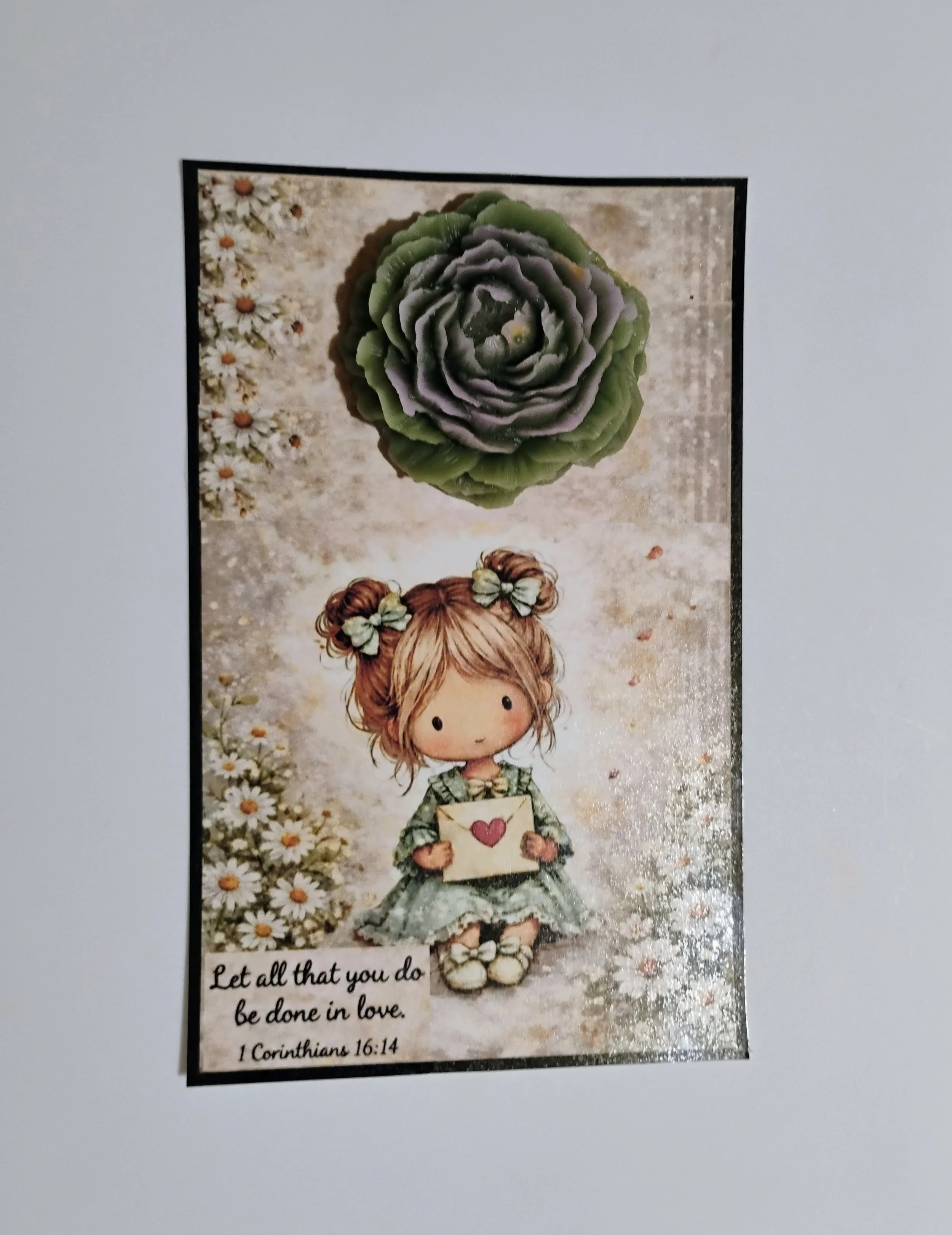 Be Done In Love Burning Flower Card. Candle or Wax Melt