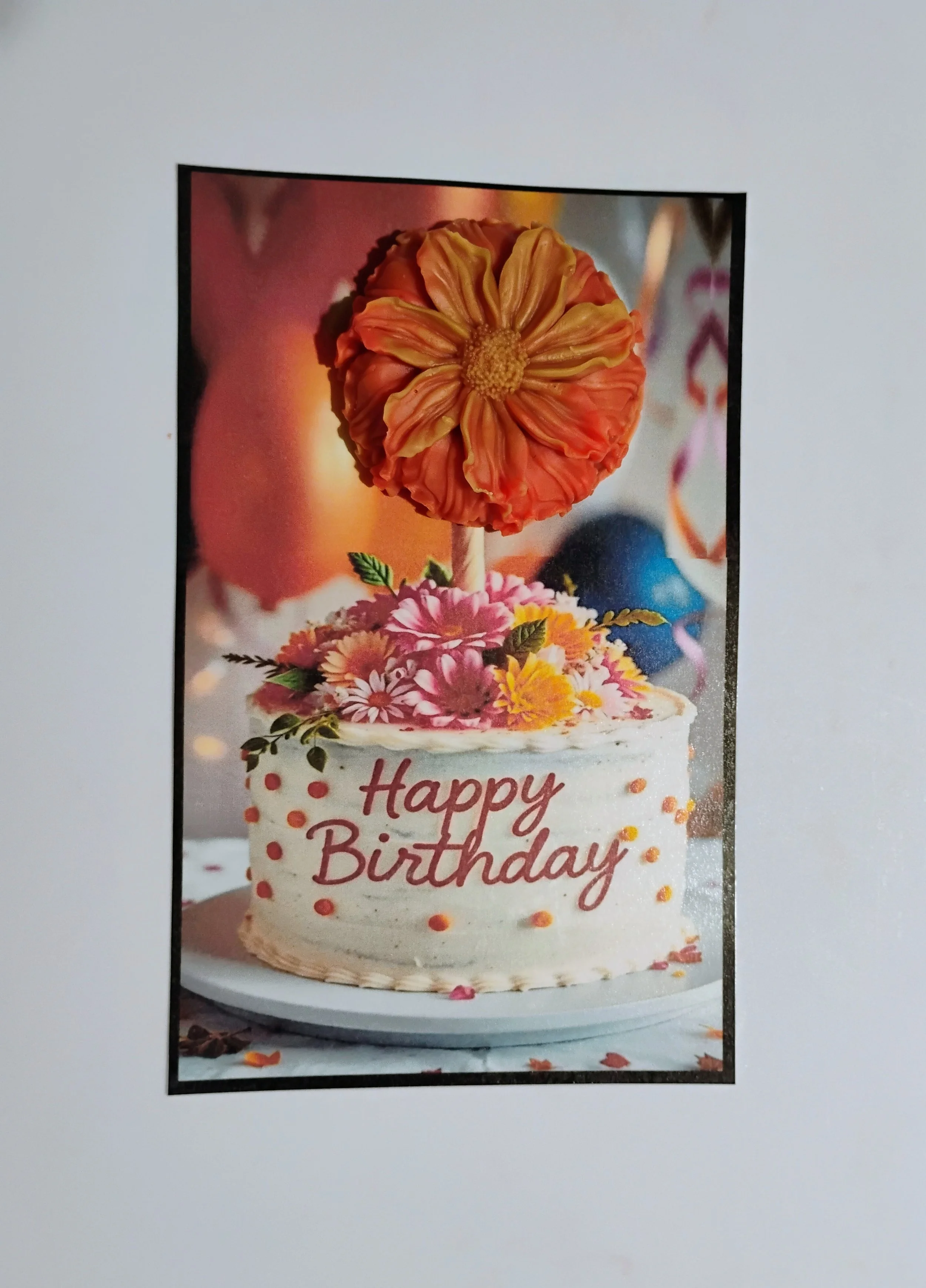 Birthday Flower Bouquet Burning Flower Card. Candle or Wax Melt