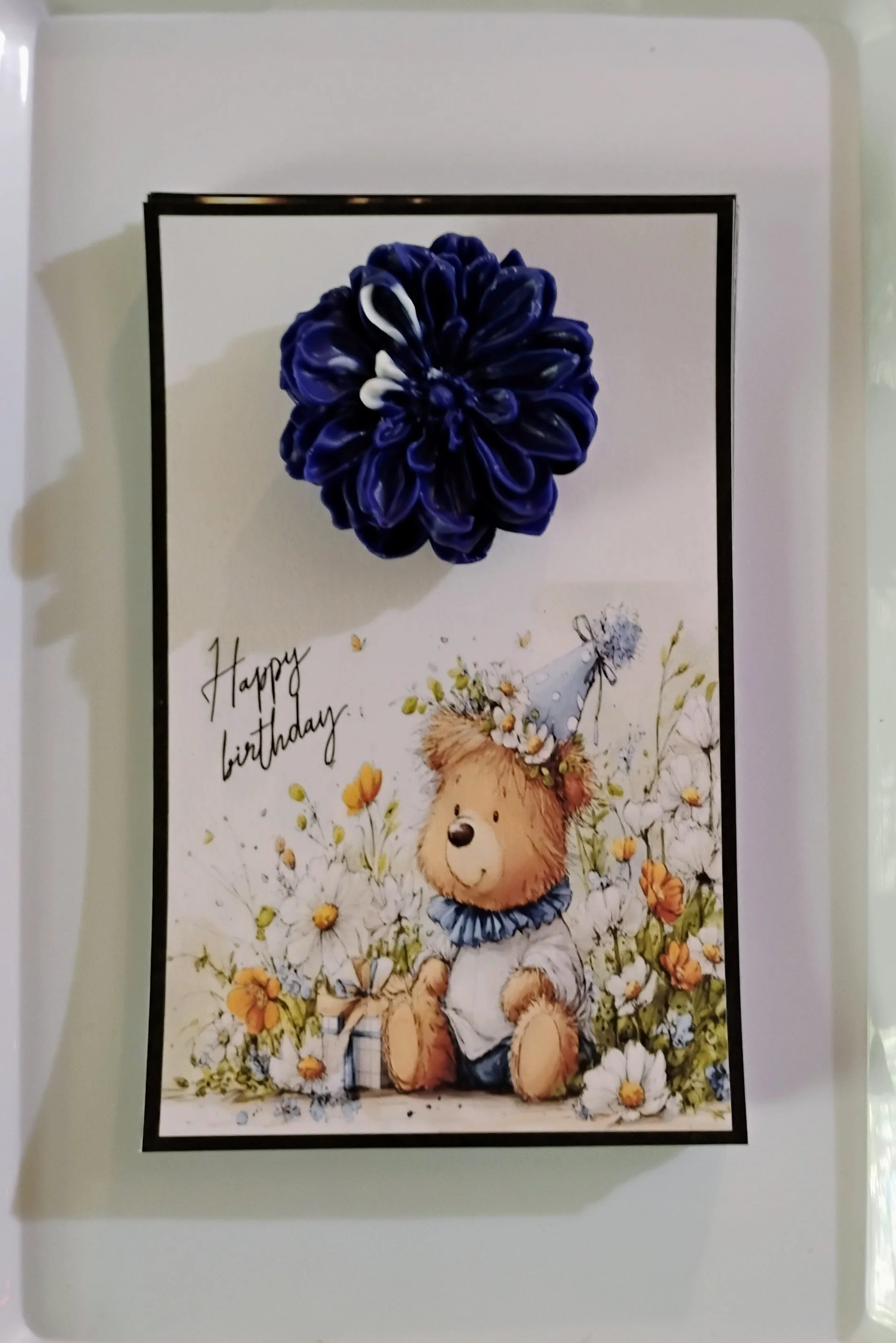 Birthday Flower Hat Burning Flower Card. Candle or Wax Melt