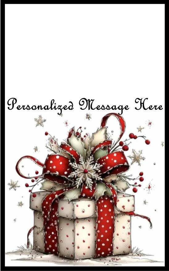 Christmas Dot Present Burning Flower Card. Candle or Wax Melt