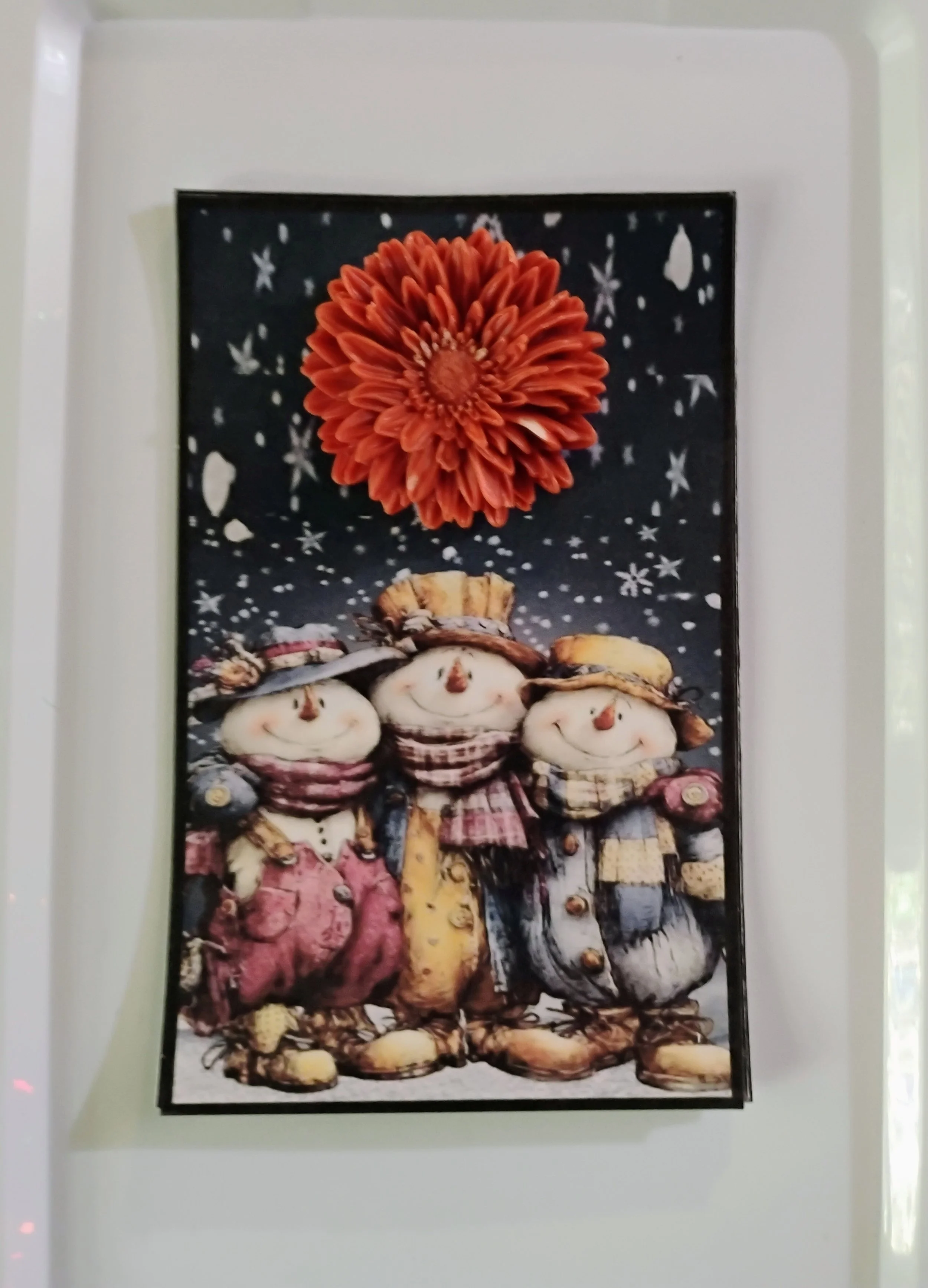 Snow Buddies Burning Flower Card. Candle or Wax Melt