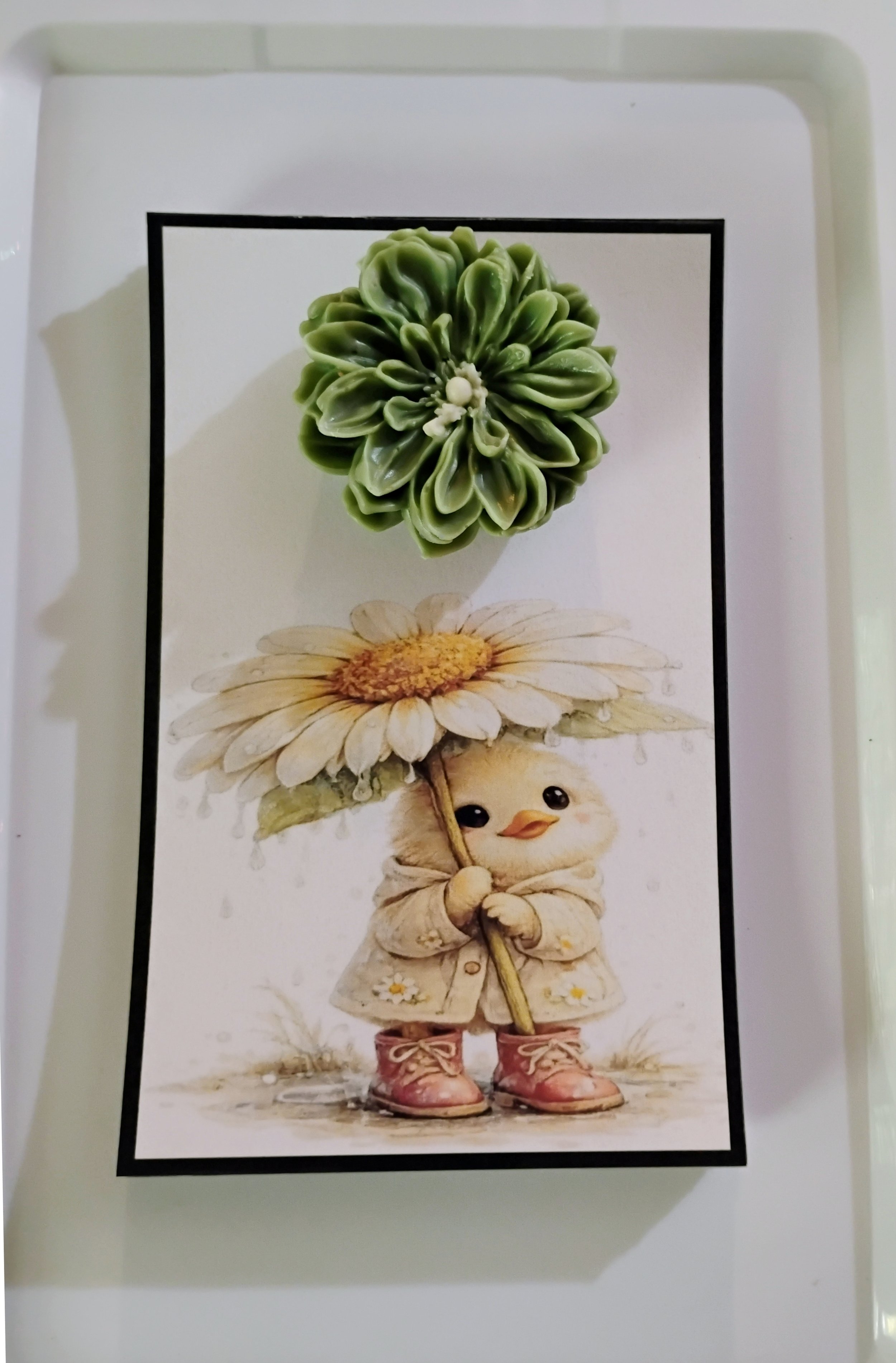 Ducky Showers Burning Flower Card. Candle or Wax Melt