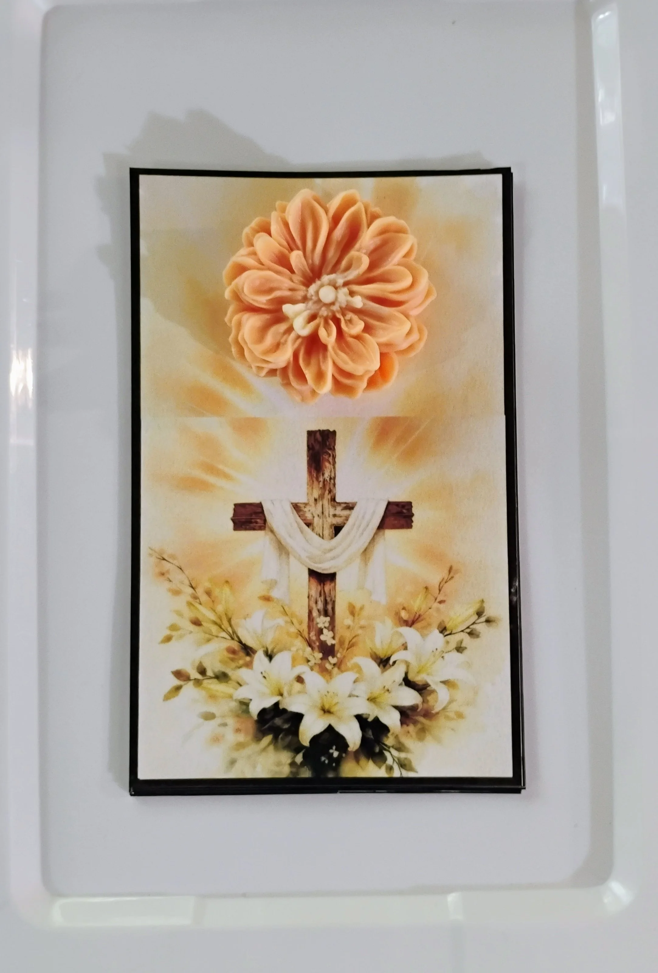 Easter Lily Burning Flower Card. Candle or Wax Melt