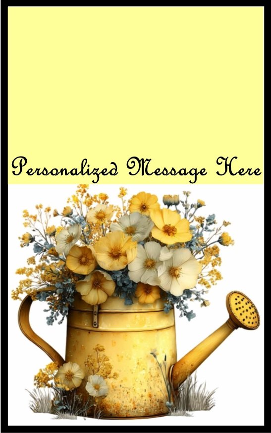 Flower Water Can Burning Flower Card. Candle or Wax Melt