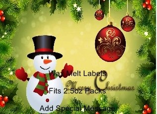 Snowman Christmas Wax Melt Label