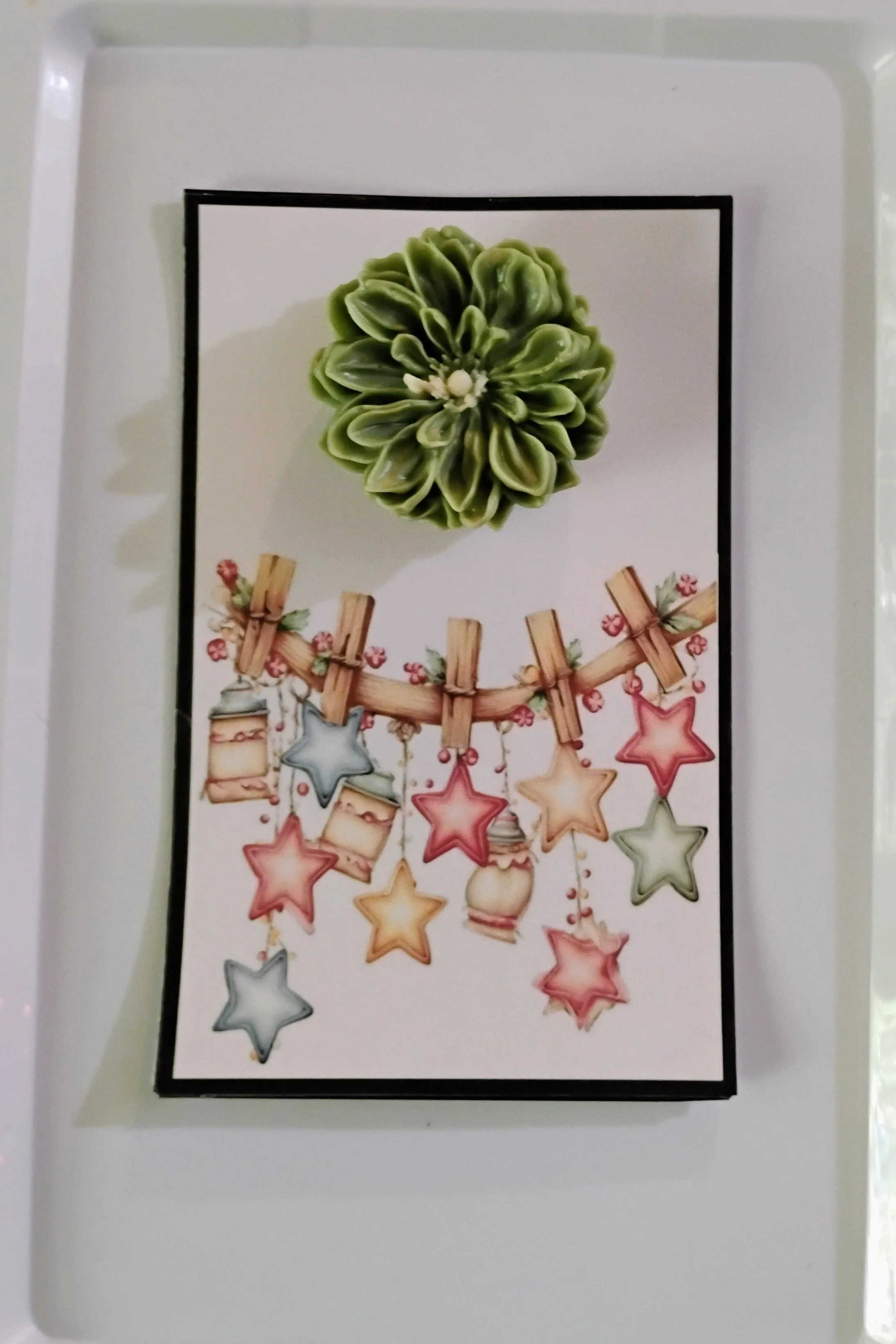 Garland Christmas Burning Flower Card. Candle or Wax Melt
