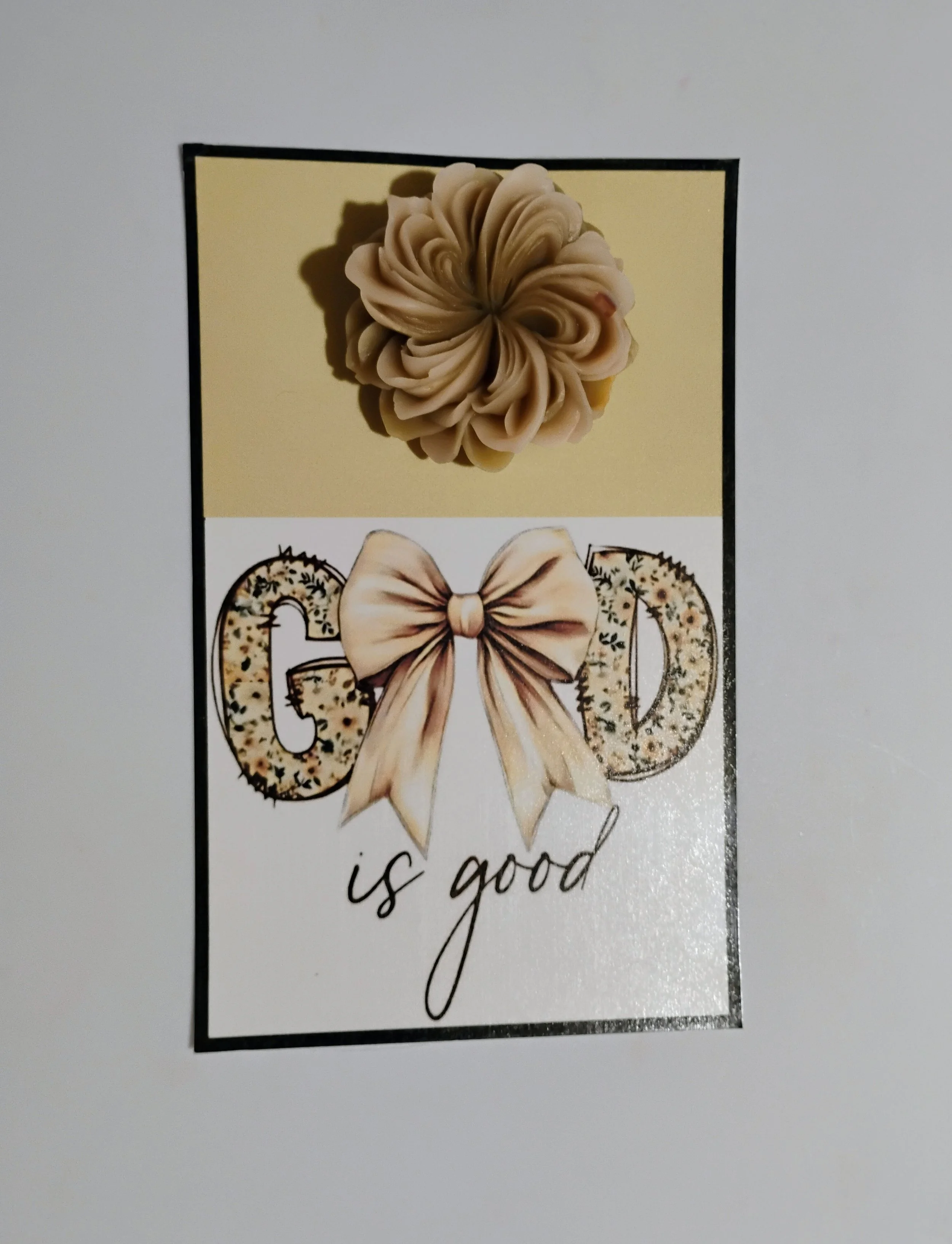 God Is Good Burning Flower Card. Candle or Wax Melt