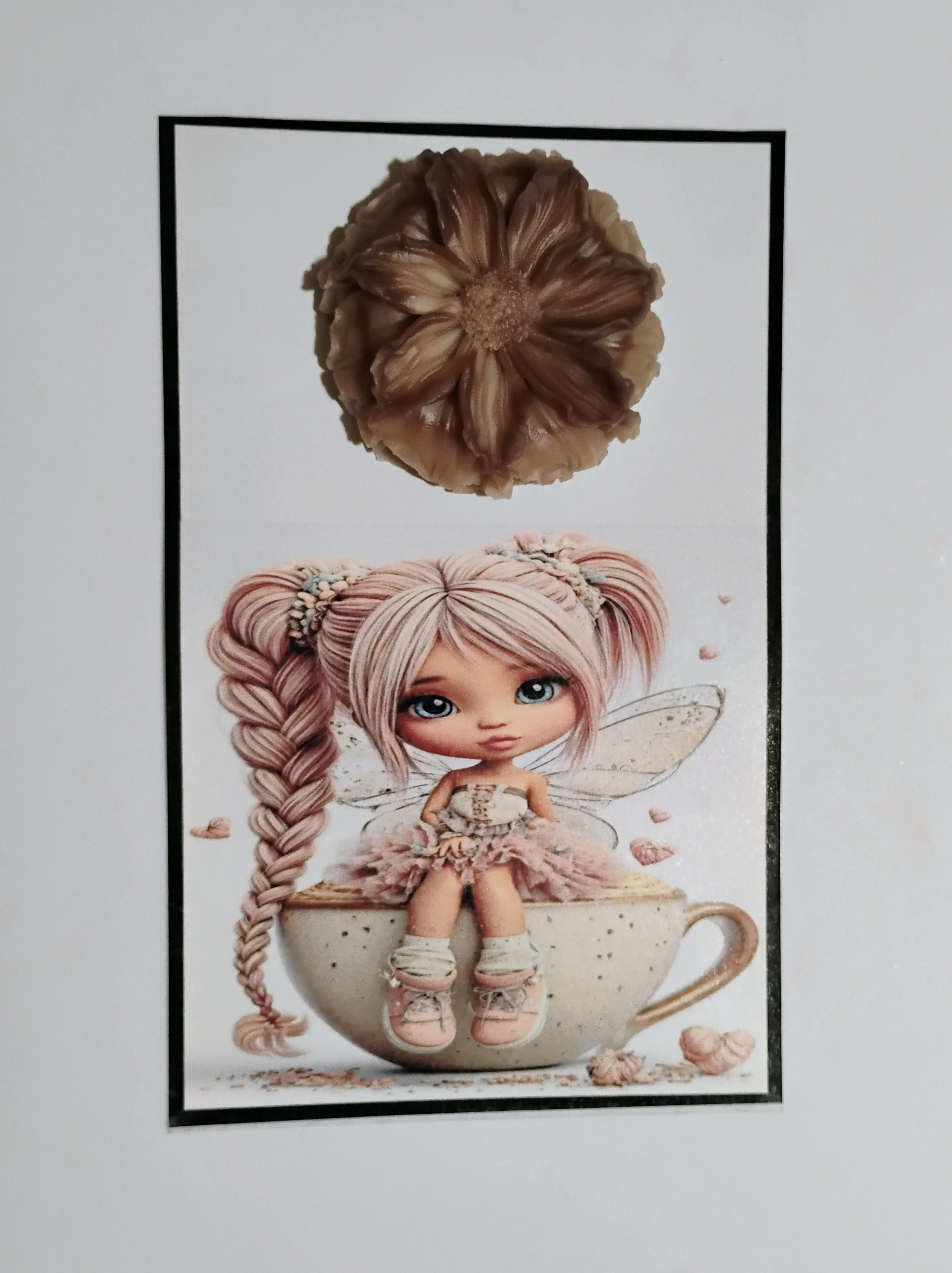 Fairy Cup Burning Flower Card. Candle or Wax Melt