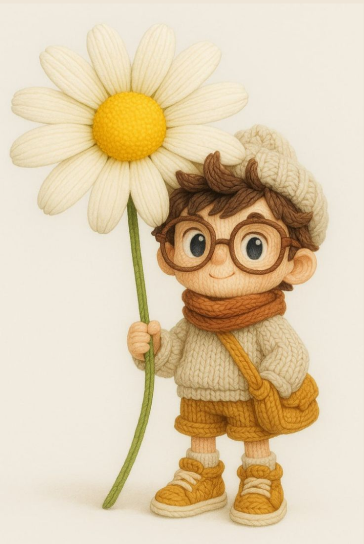 Boy White Daisy Flower.png