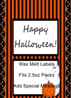 Halloween Black n Orange Wax Melt Label