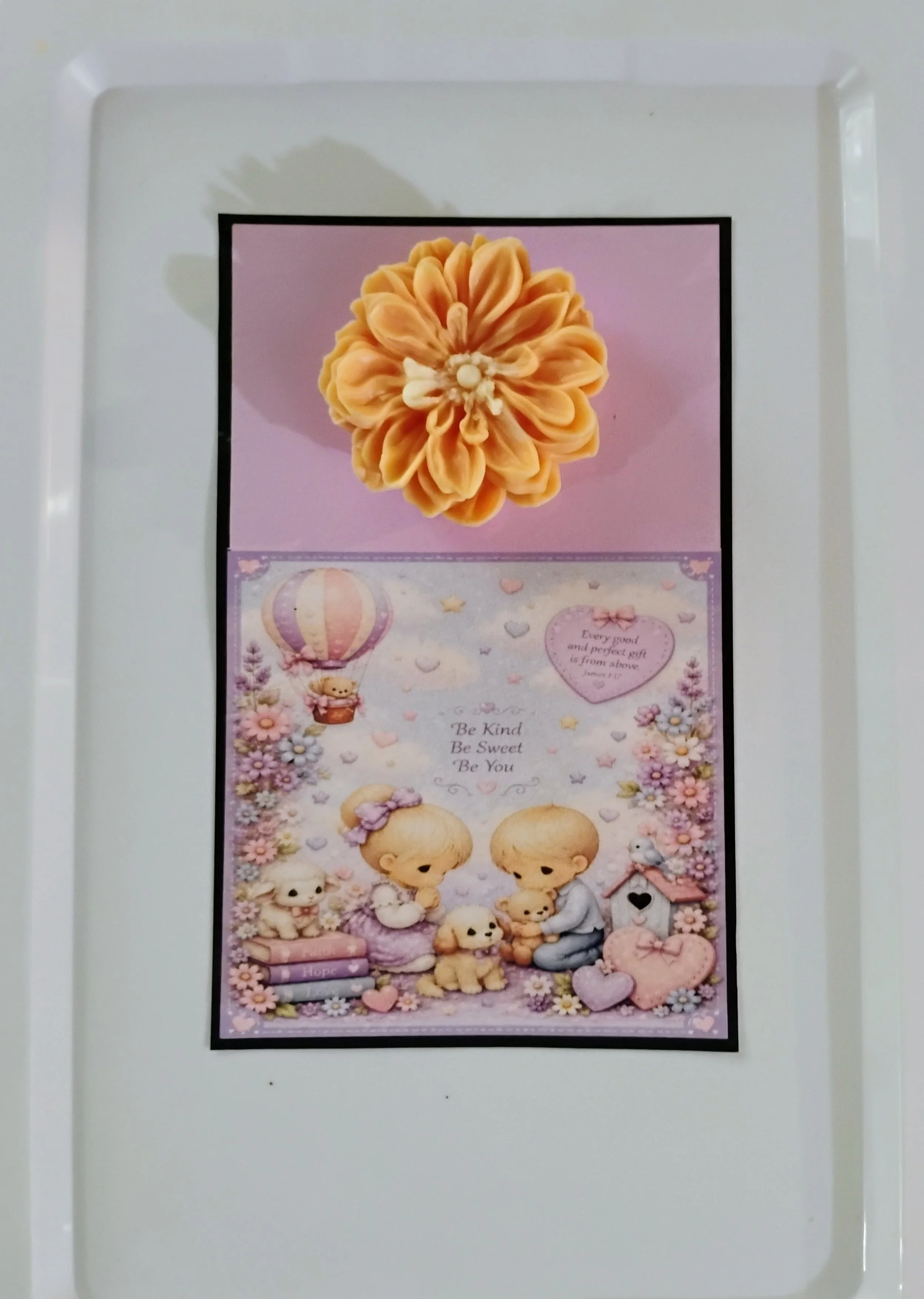 Be Kind Be Sweet Burning Flower Card. Candle or Wax Melt