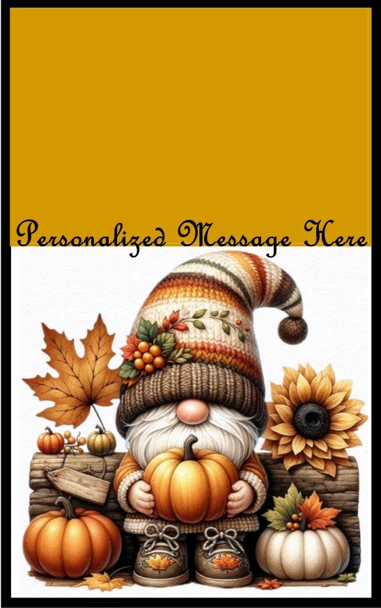 Fall Leaves Gnome Burning Flower Card. Candle or Wax Melt