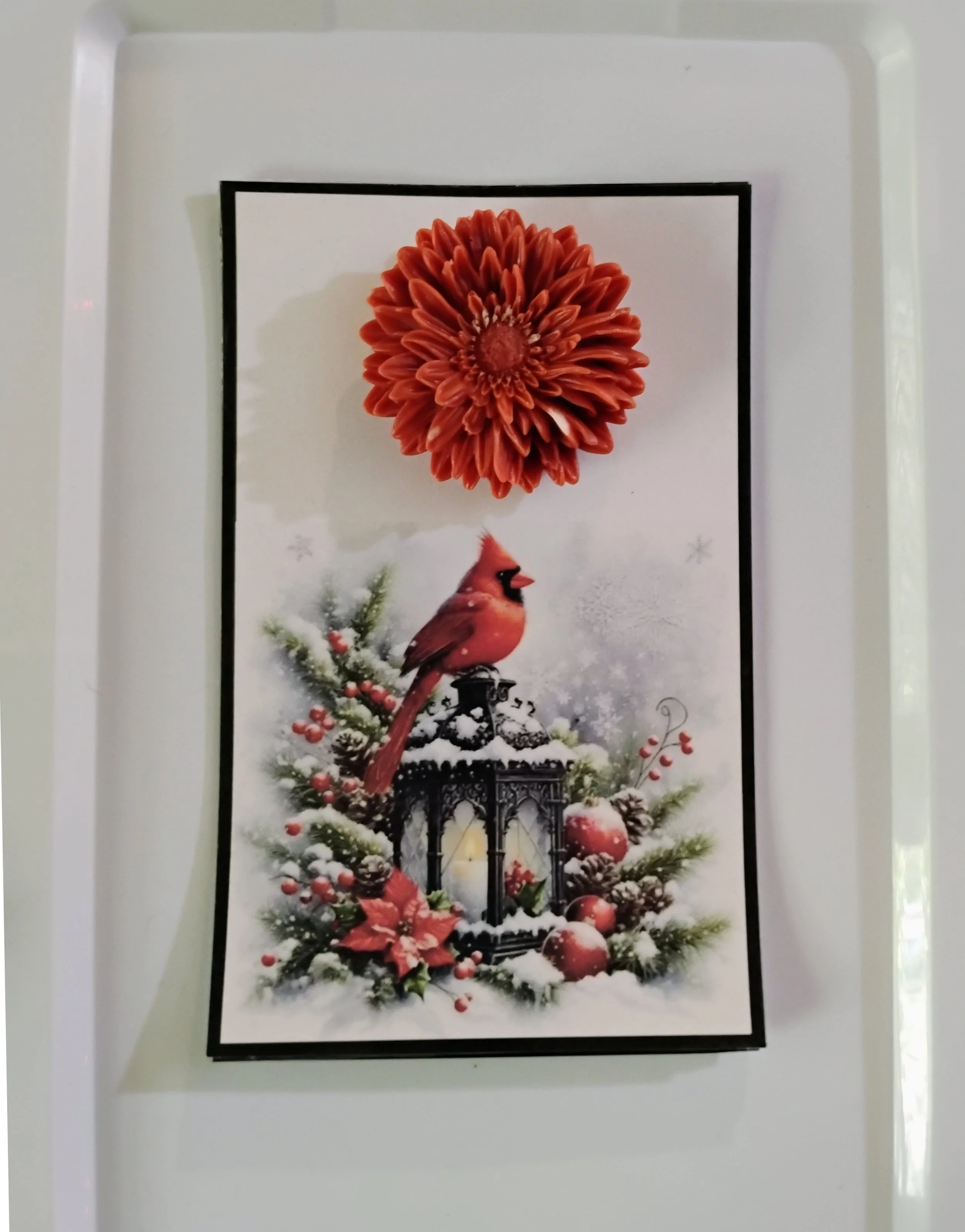 Jaybird Christmas Burning Flower Card. Candle or Wax Melt