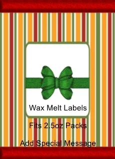 Striped Christmas Bow Wax Melt Label