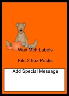 Halloween Pumpkin Bear Wax Melt Label