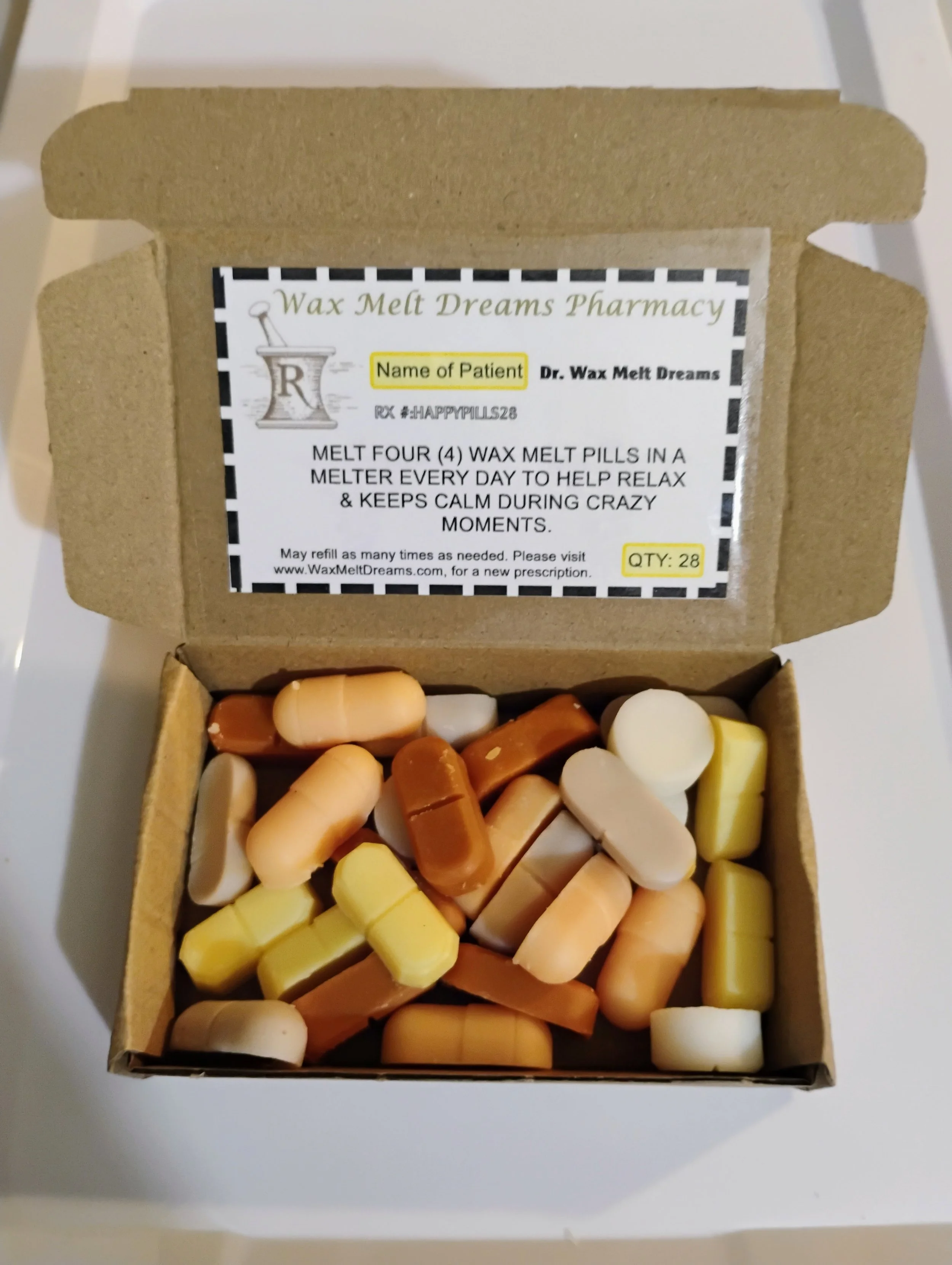 Prescription Happy Pills in Box w/RX Label (28pcs)