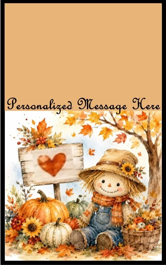 Happy Fall Leaves Burning Flower Card. Candle or Wax Melt