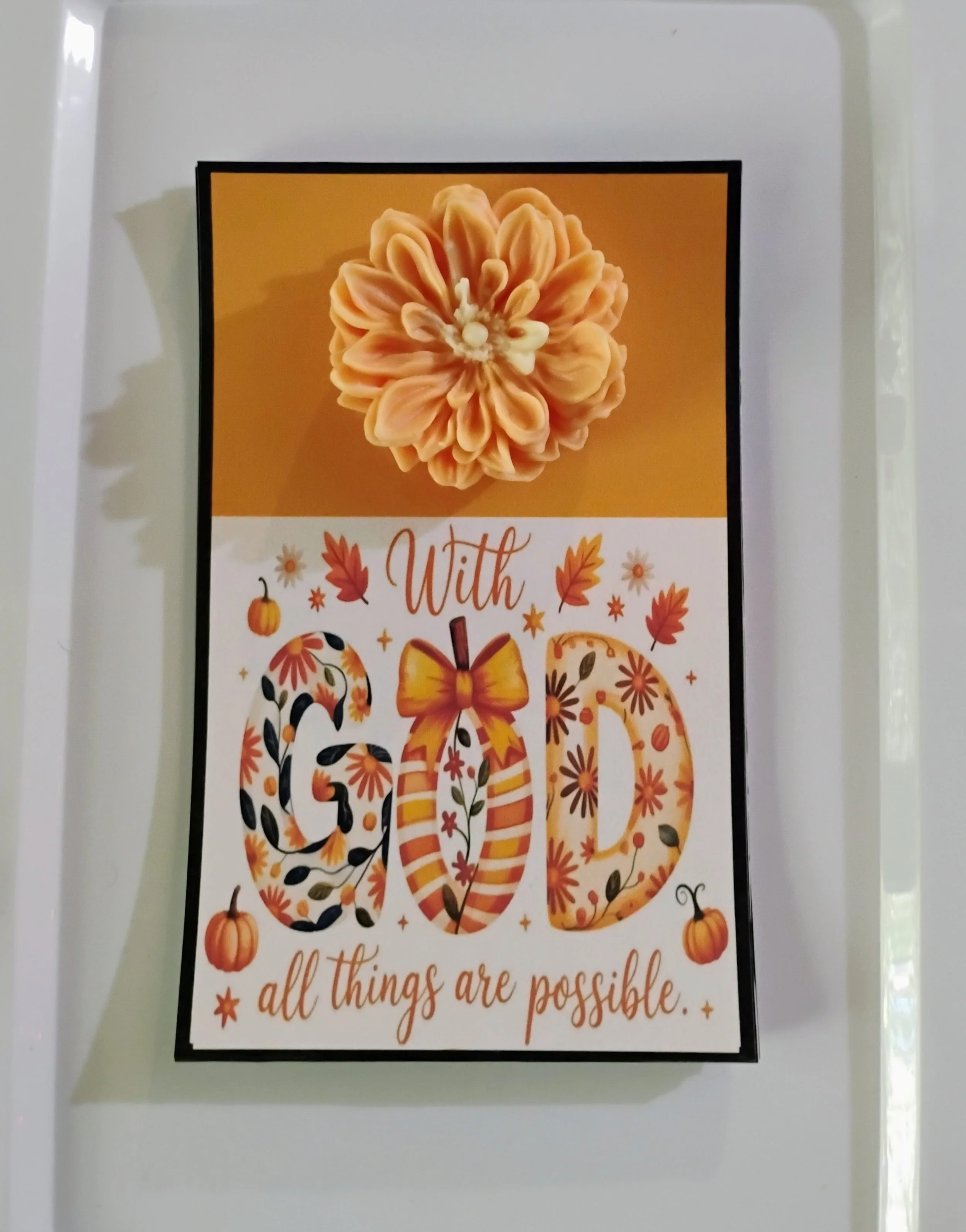 Possible w/God Burning Flower Card. Candle or Wax Melt