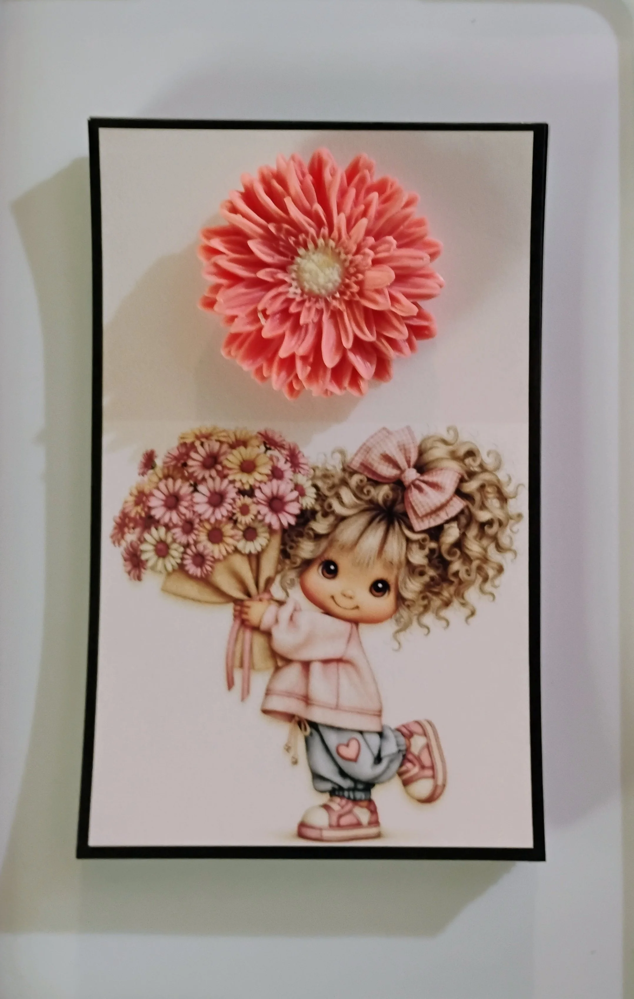 Blue Jean Heart Burning Flower Card. Candle or Wax Melt