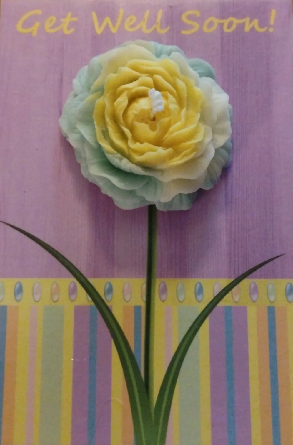 Get Well Card w/Flower Candle