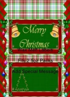 Plaid Christmas Wax Melt Label