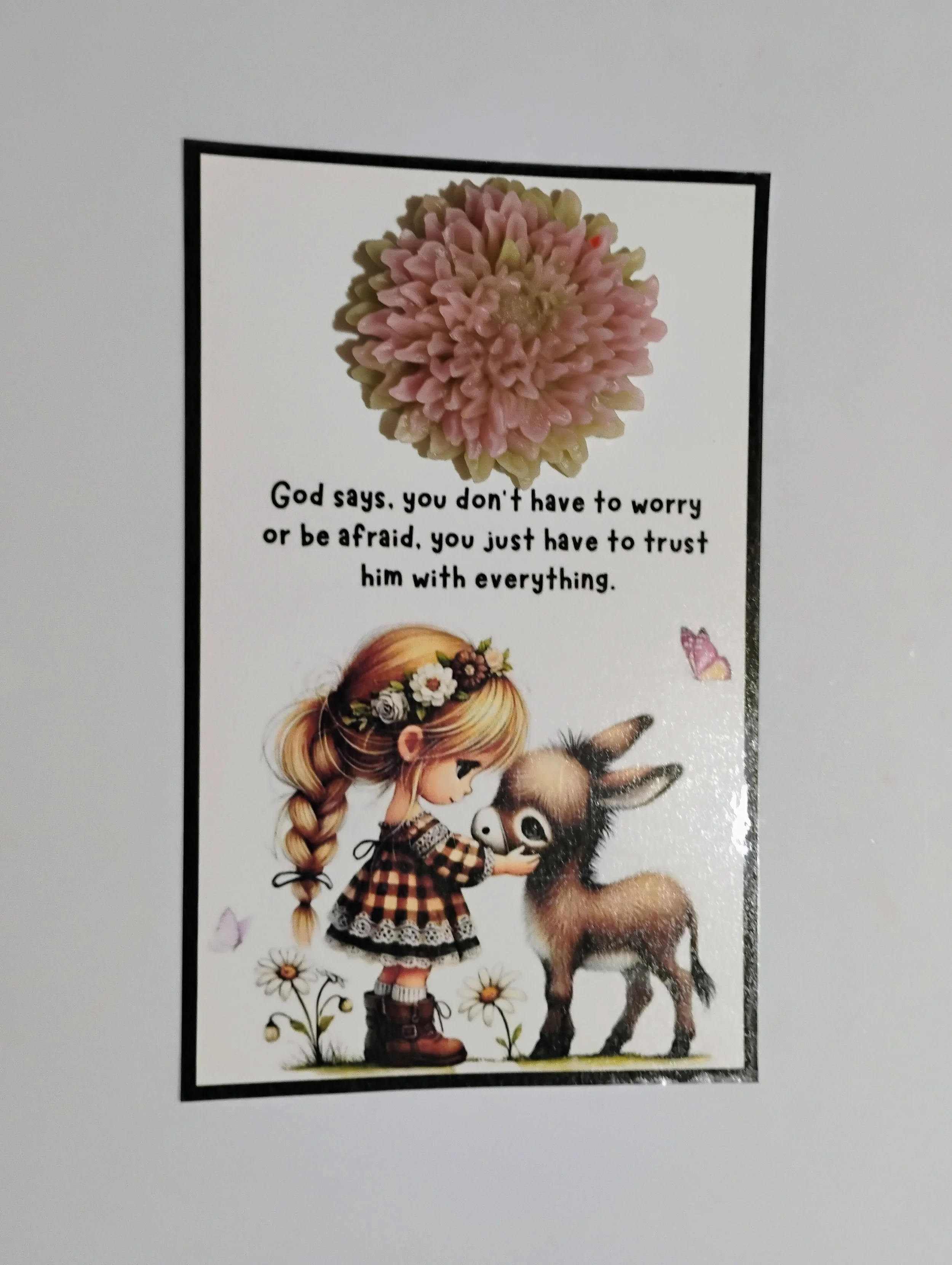 God Says Burning Flower Card. Candle or Wax Melt