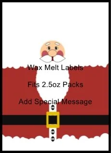 Red Santa Face Wax Melt Label