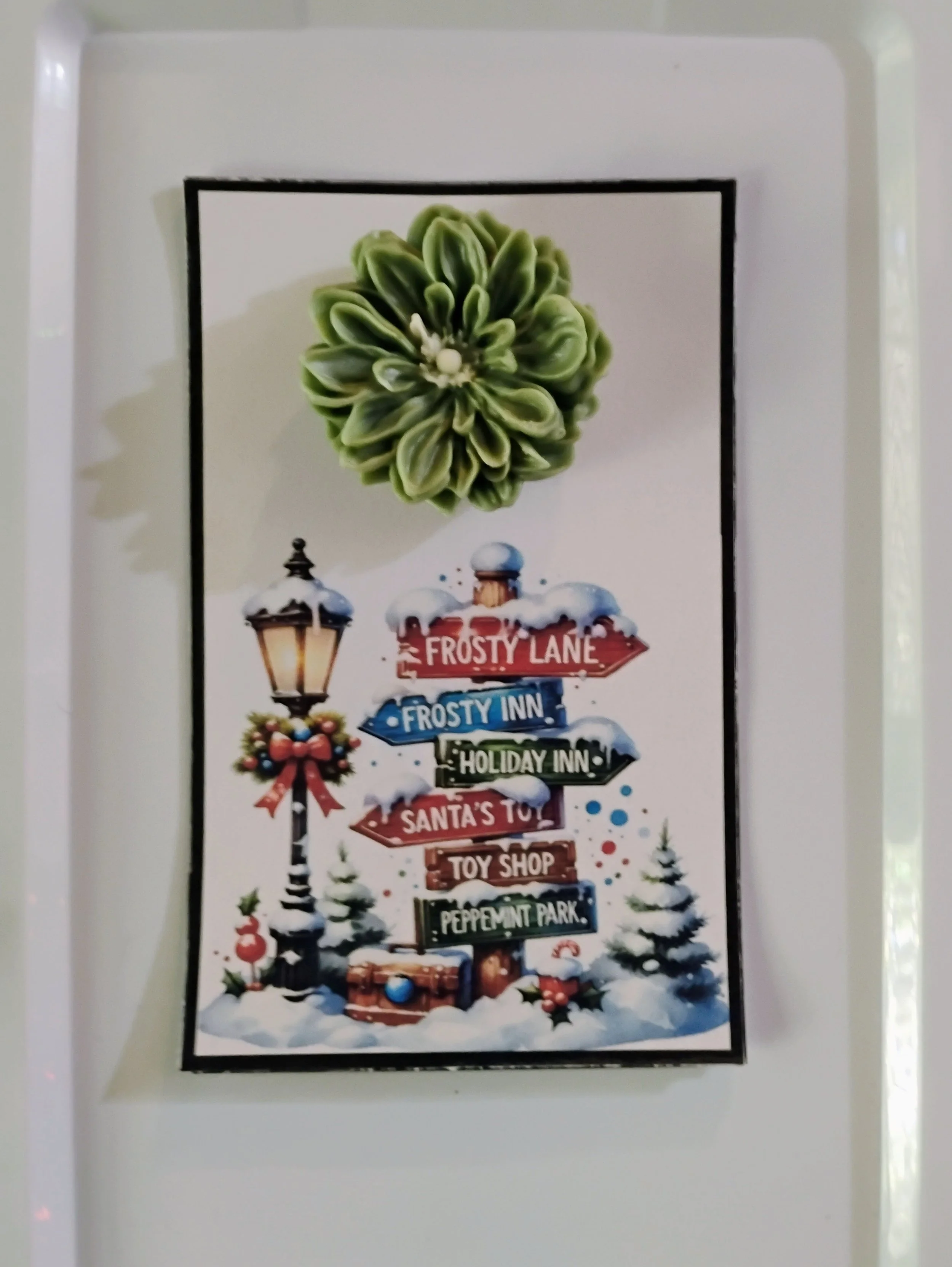 Frosty Lane Burning Flower Card. Candle or Wax Melt