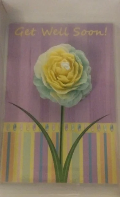 Get Well Card w/Flower Candle or Wax Melt