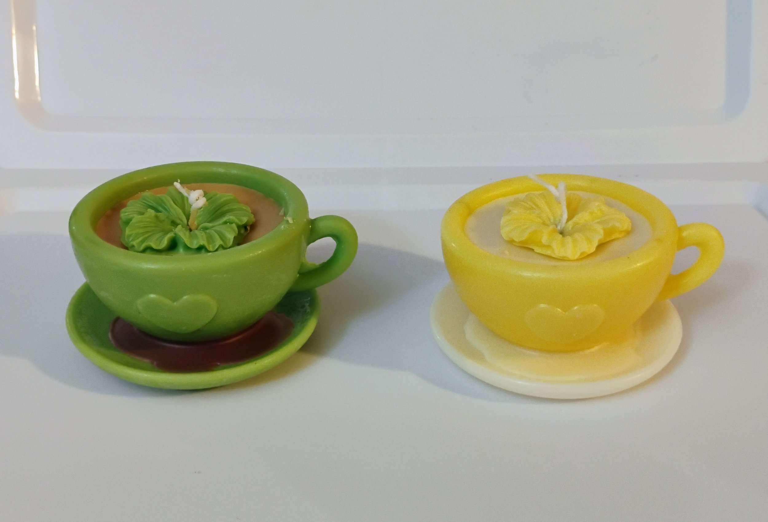 Teacup Heart w/Saucer Candle Sets