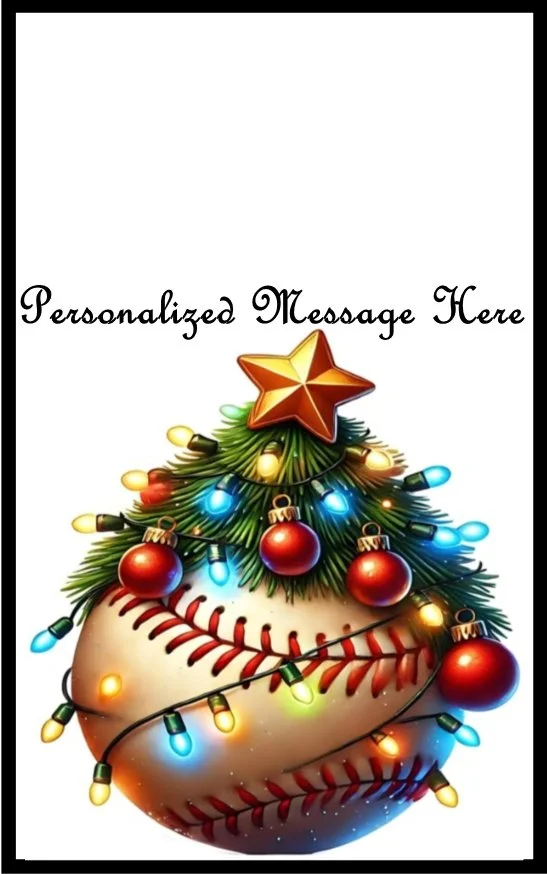 Baseball Christmas Burning Flower Card. Candle or Wax Melt