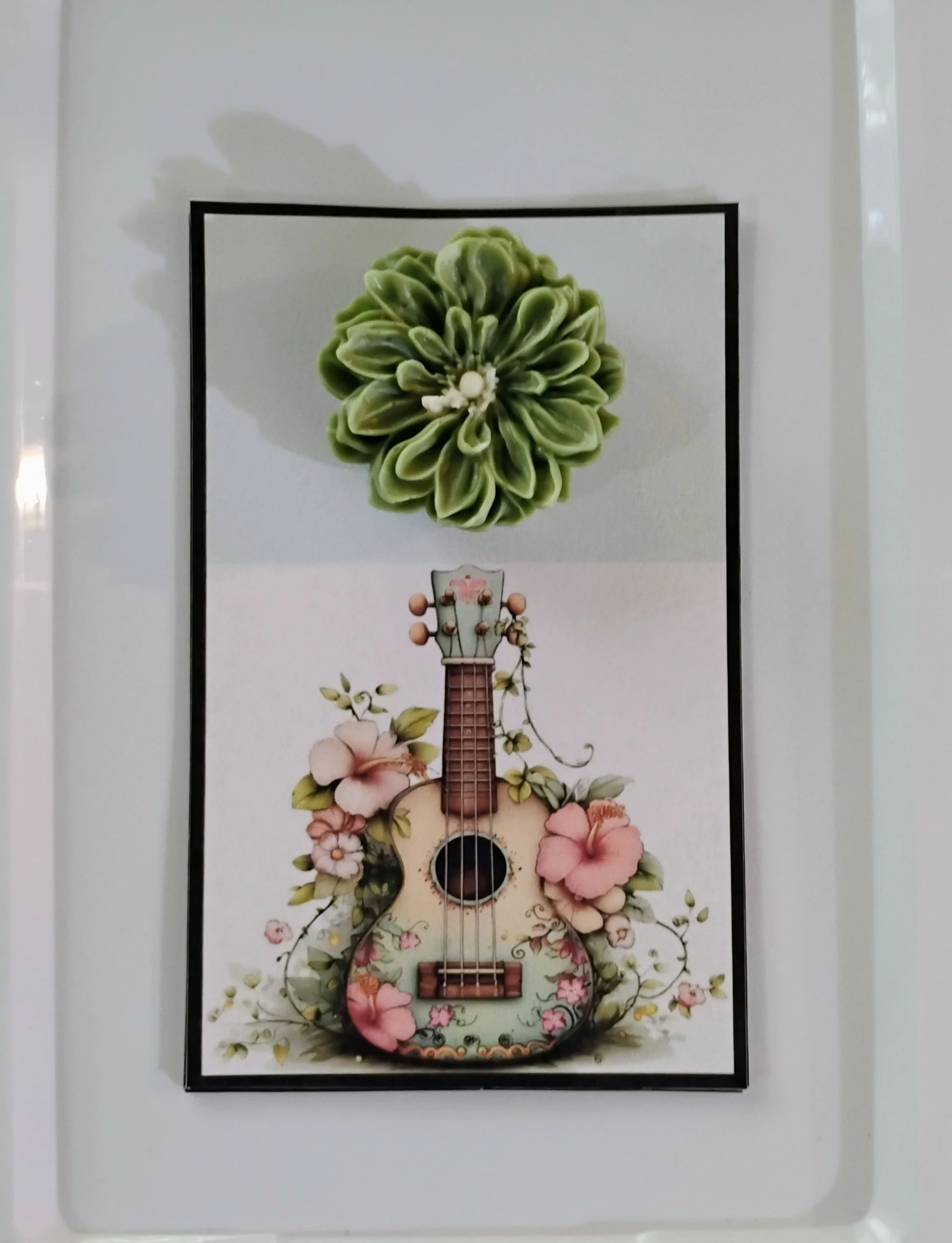 Flower Guitar Burning Flower Card. Candle or Wax Melt