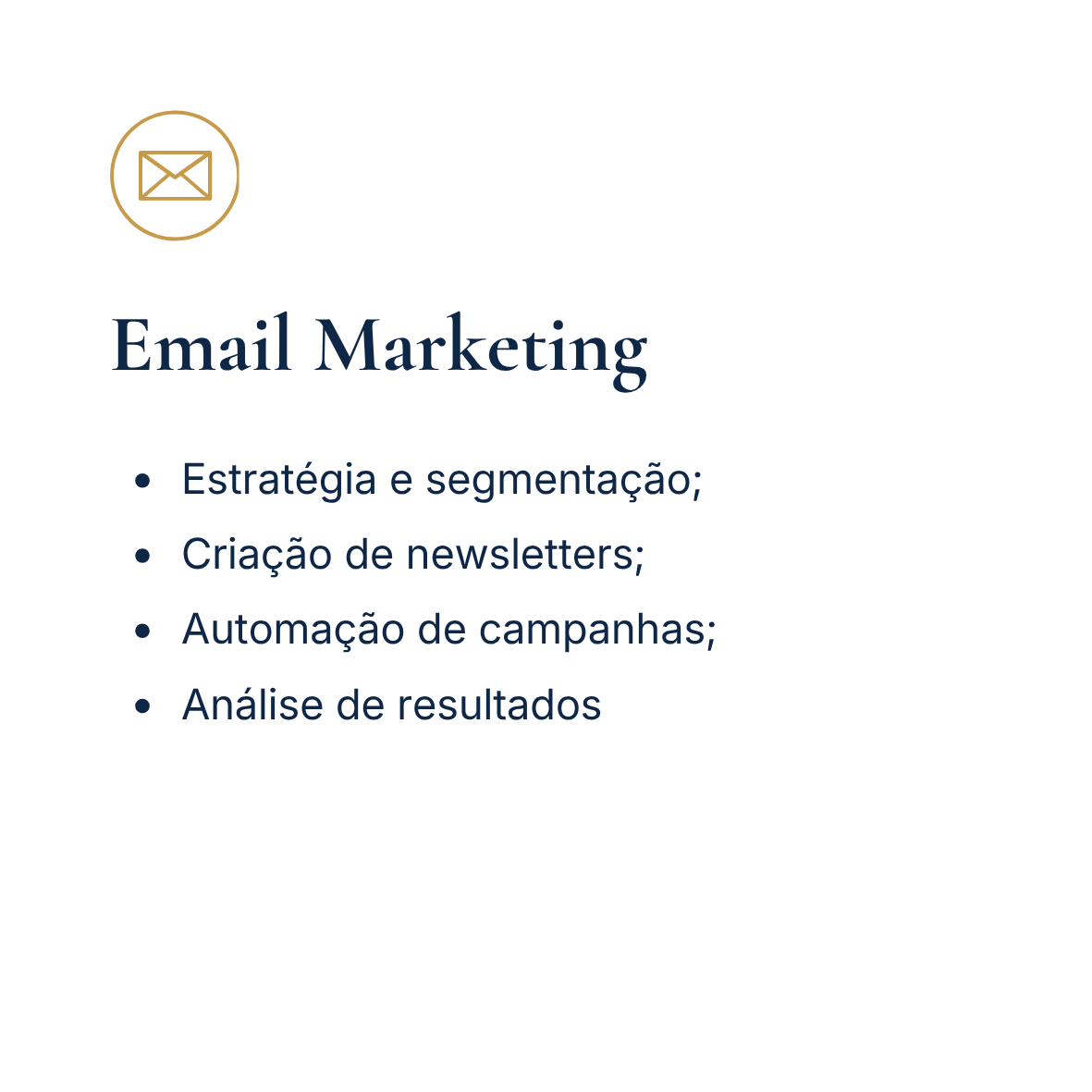 Imagem de uma apresentação em slide sobre Email Marketing, com tópicos como estratégia e segmentação, criação de newsletters, automação de campanhas e análise de resultados.