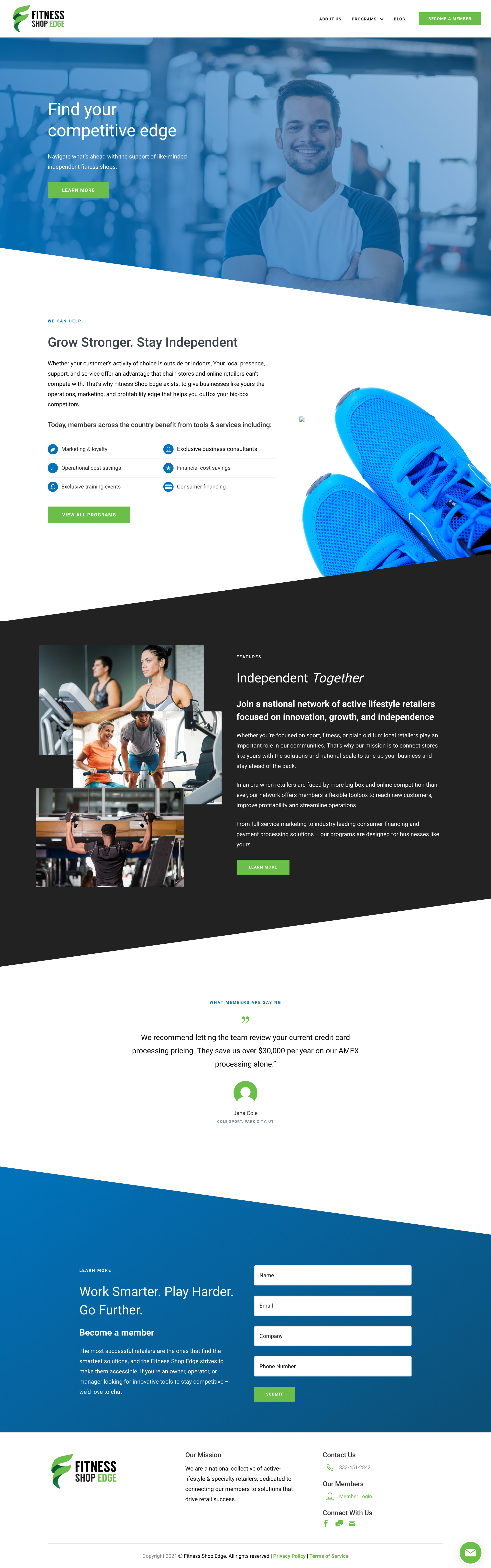 CCA Fitness Edge Member Website 