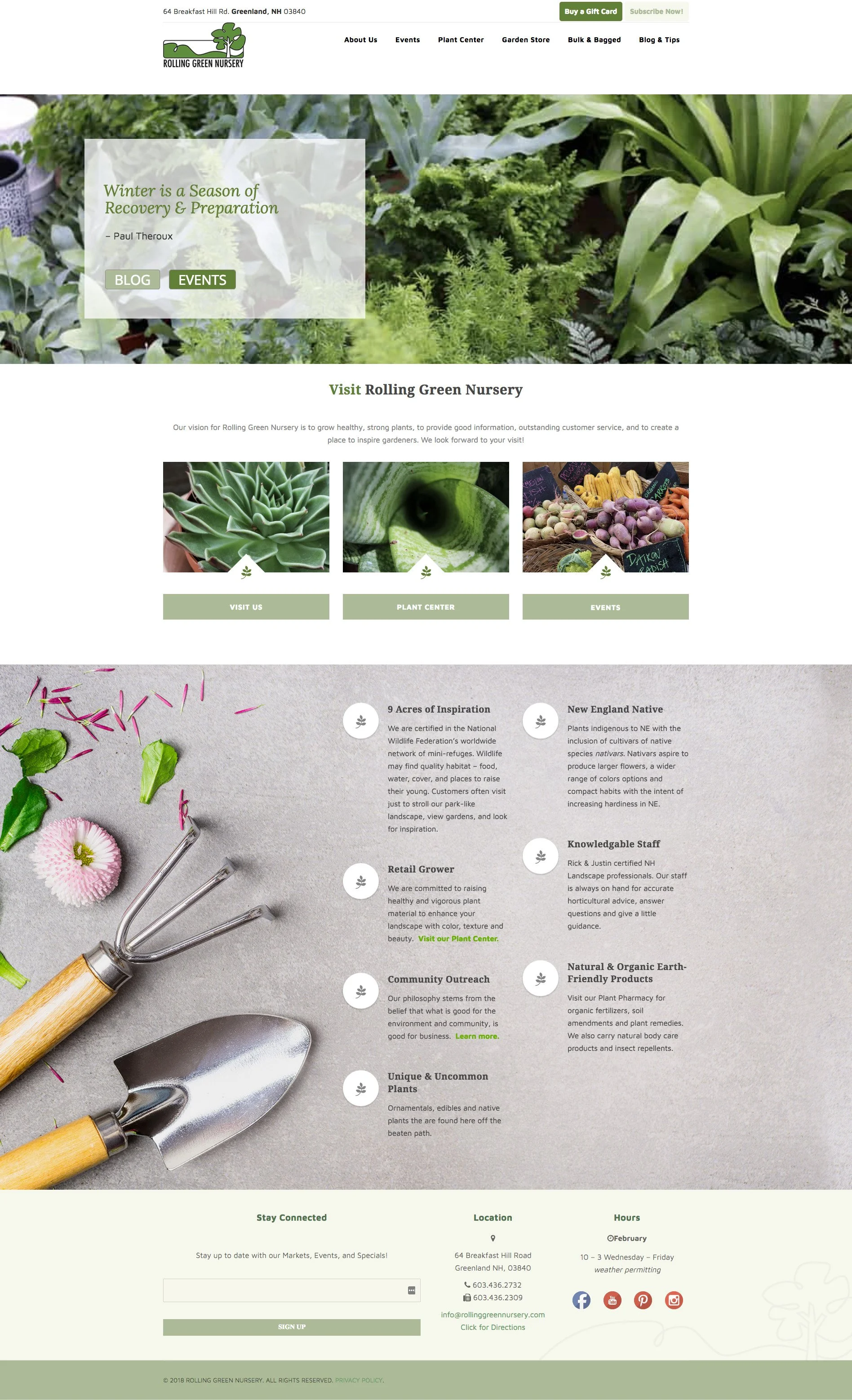 Rolling Green Nursery Website (Since renamed and rebranded by parent company)