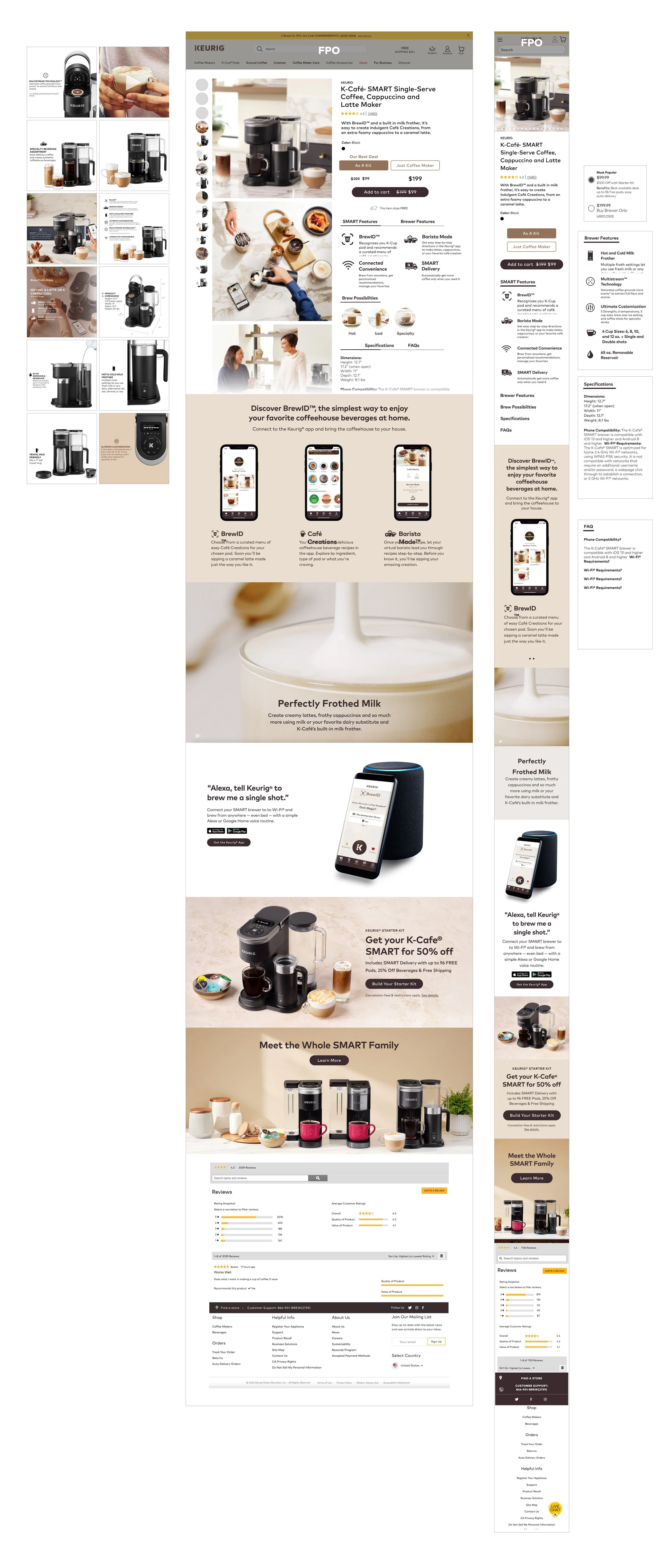 K-Cafe SMART Launch PDP design on Keurig.com