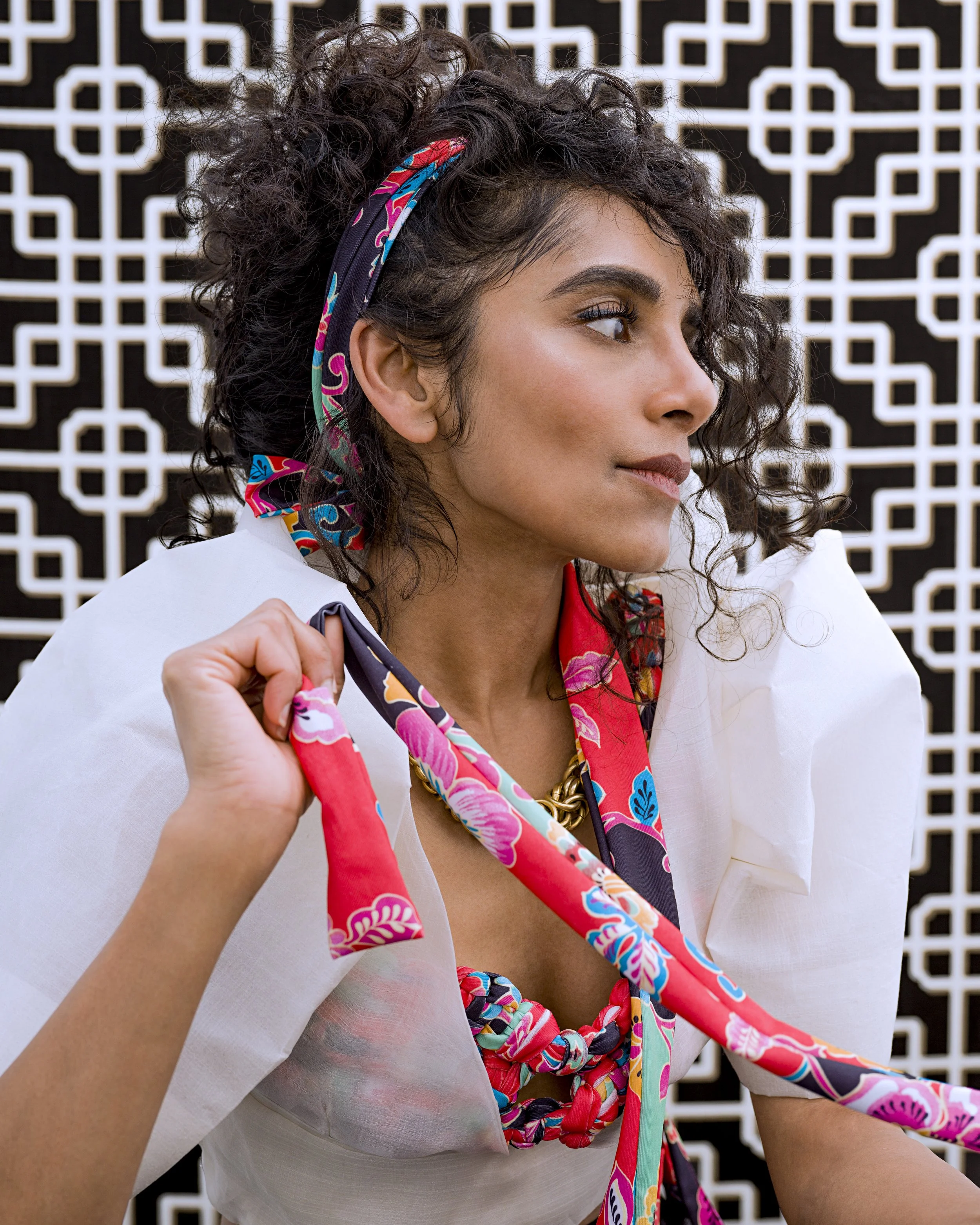 Aisha Kumari models Elaine Justine's designs as shot by Frank Ishman