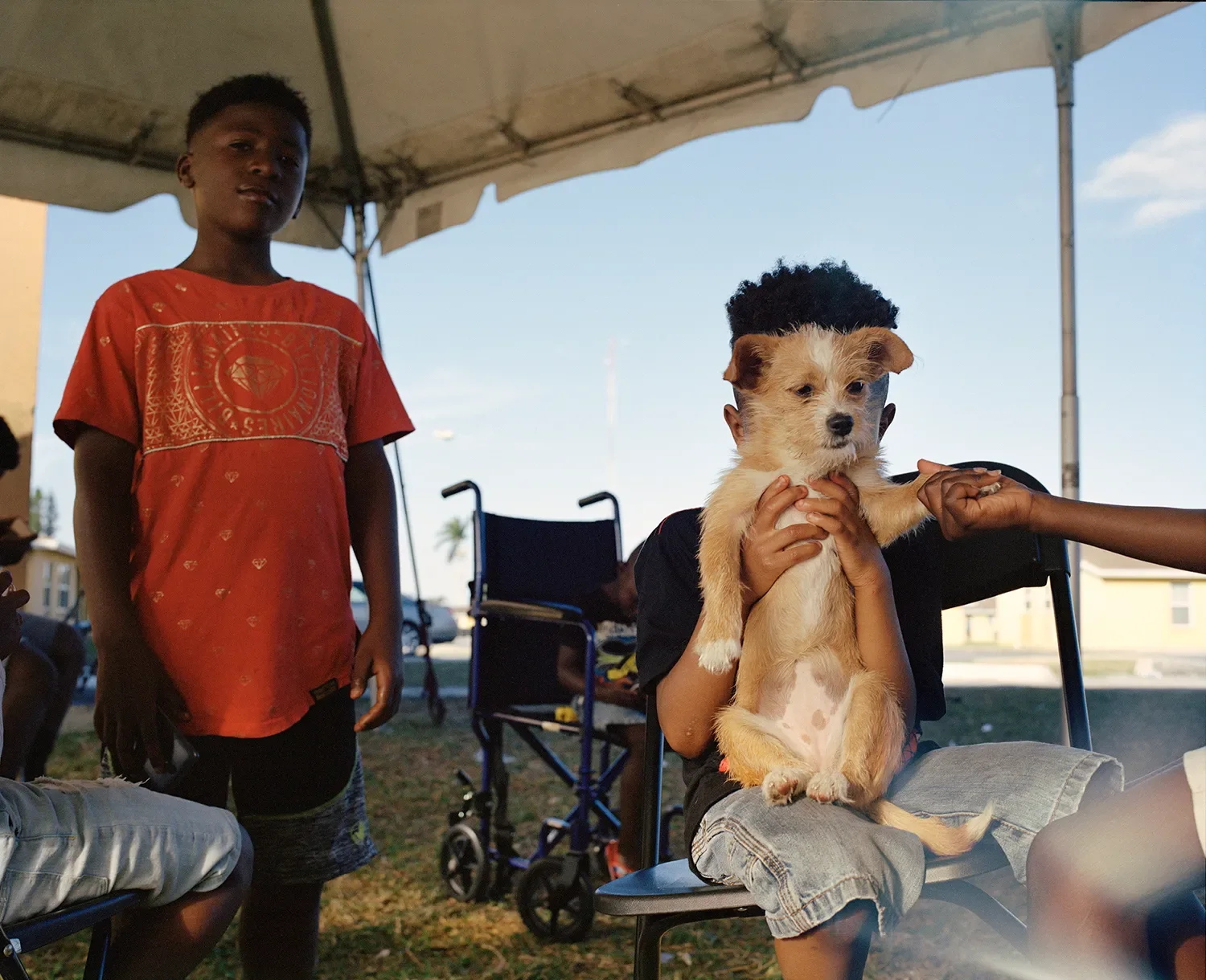 A family gathering post-funeral in Pahokee.