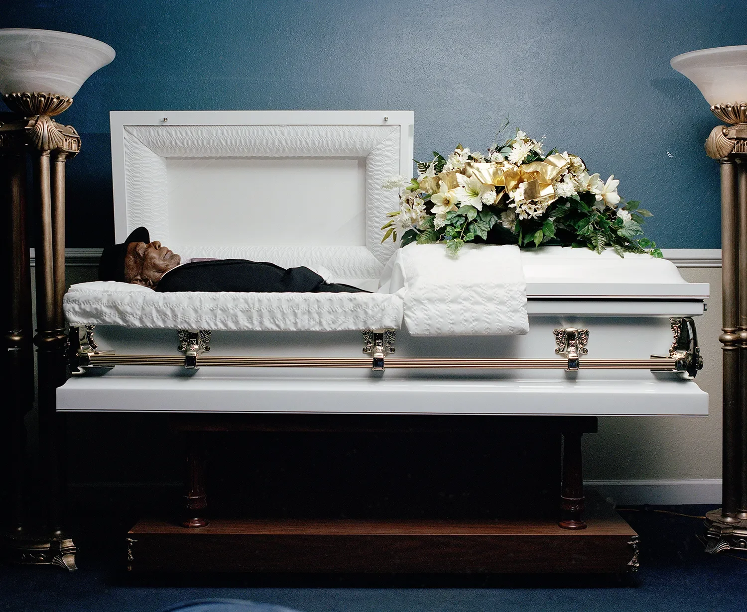 Uncle Bill in his coffin before his funeral.