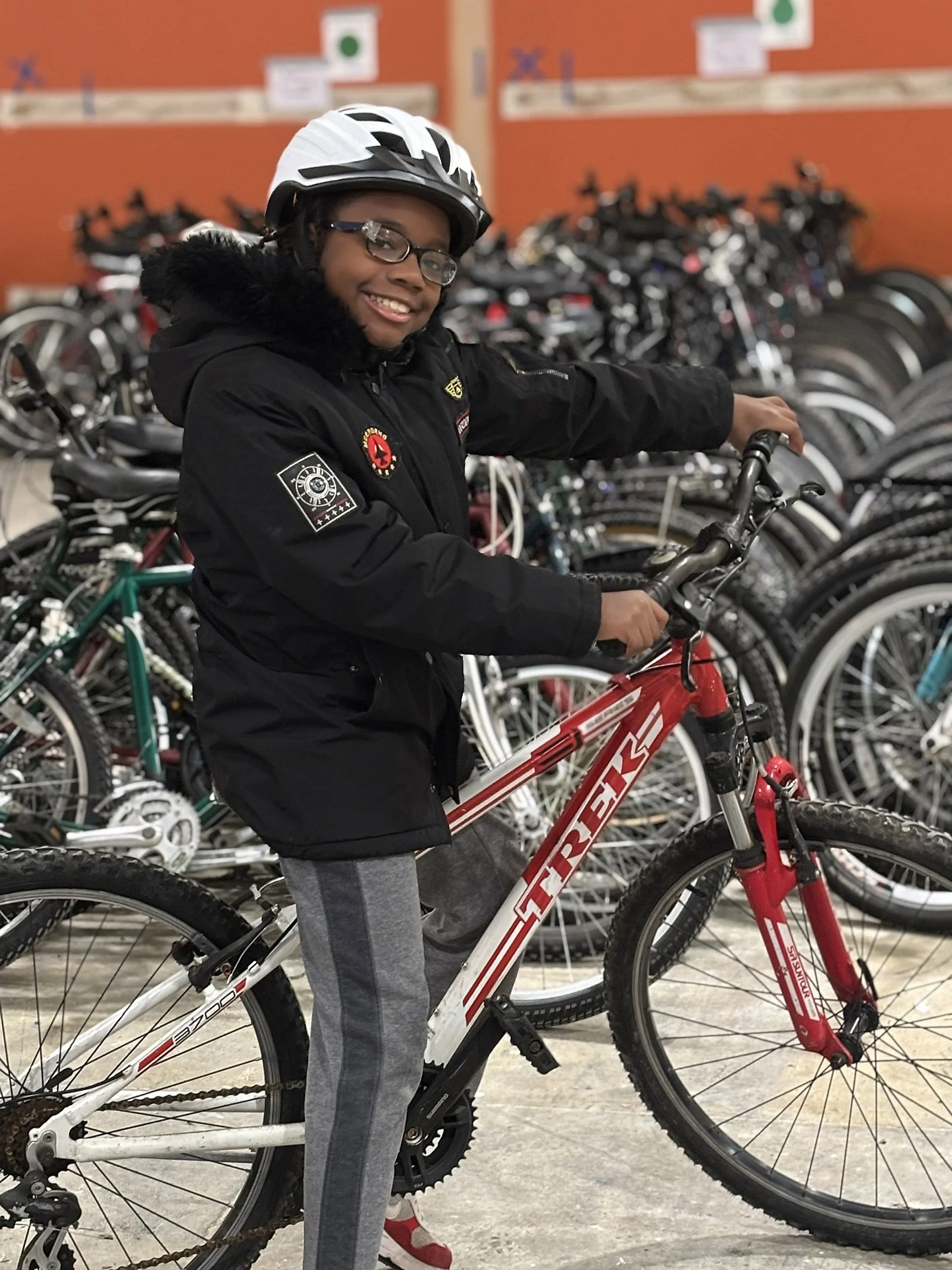 Happy kid on a bike